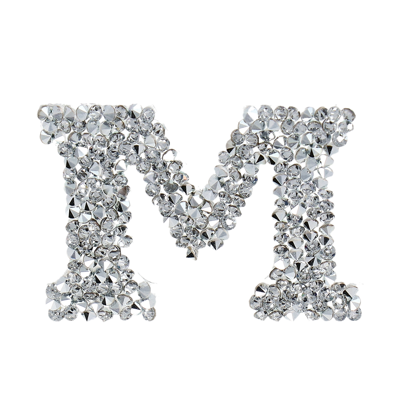 ultrafine rock letter 'm' self-adhesive crystal comet argent light 20mm | 1st