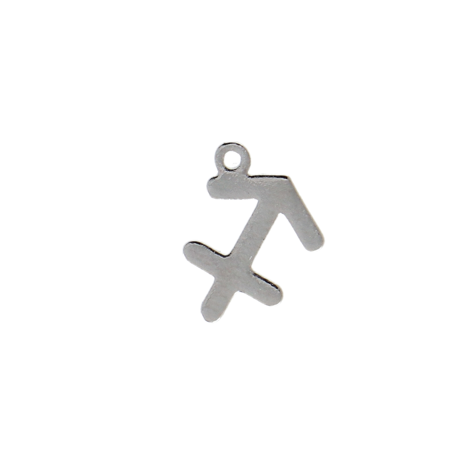 rhodium silver plated zodiac charm sagittarius 10mm | 1pc