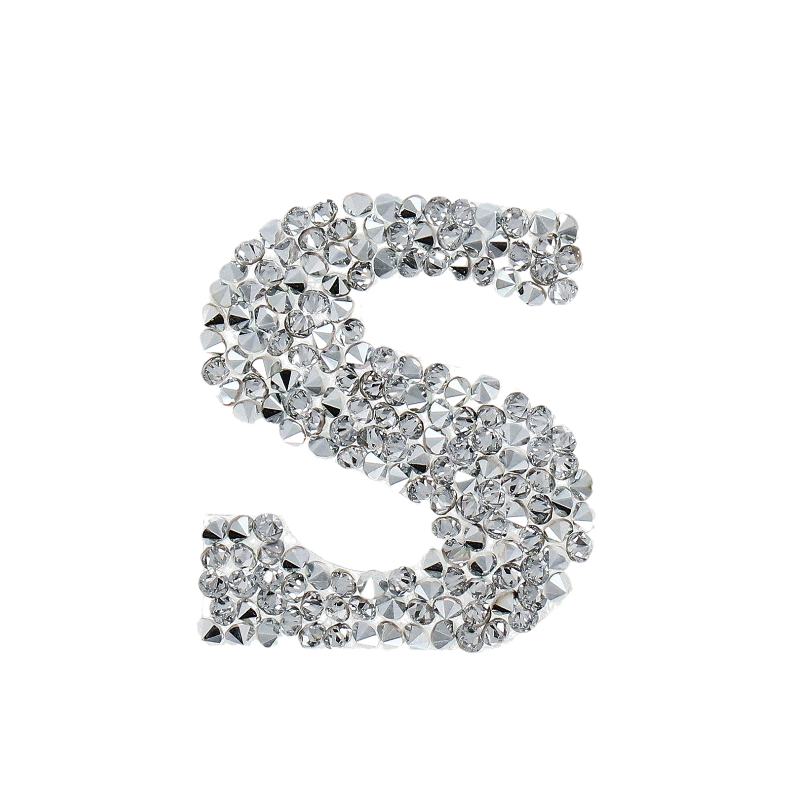 ultrafine rock letter 's' self-adhesive crystal comet argent light 20mm | 1pc