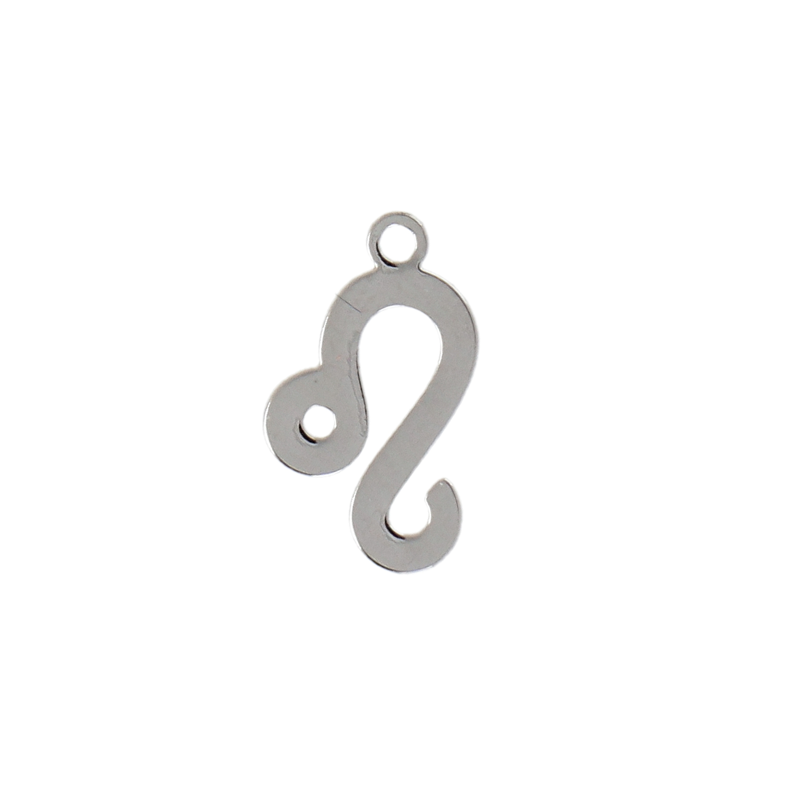 rhodium silver plated zodiac charm lion 10mm | 1pc