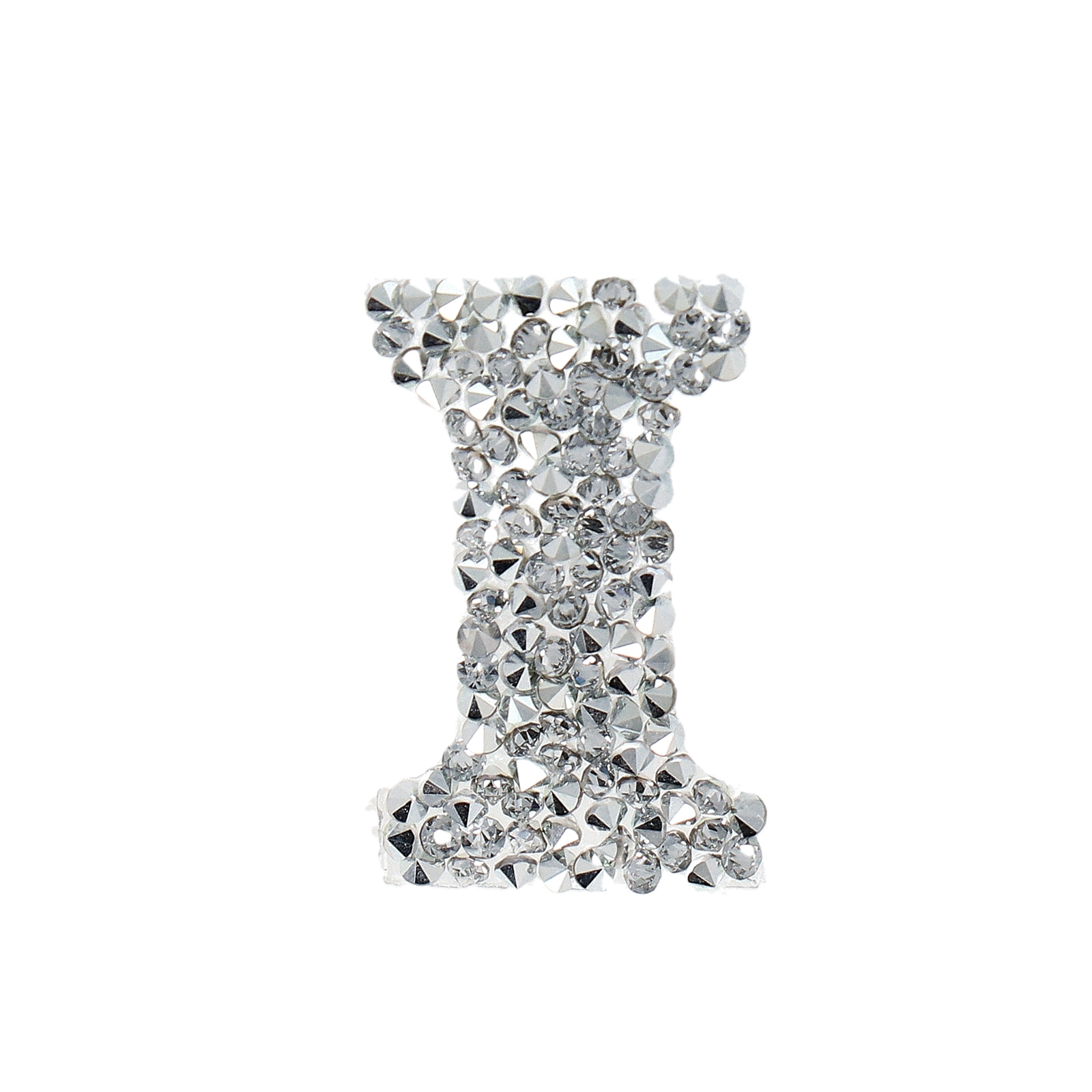 ultrafine rock letter 'i' self-adhesive crystal comet argent light 20mm | 1pc