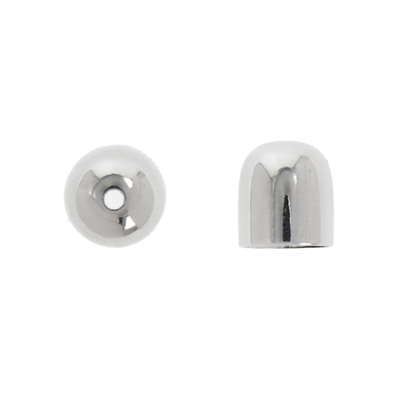 endkappe rhodium versilbert 10x9mm (8mm innendurchmesser) | 4st