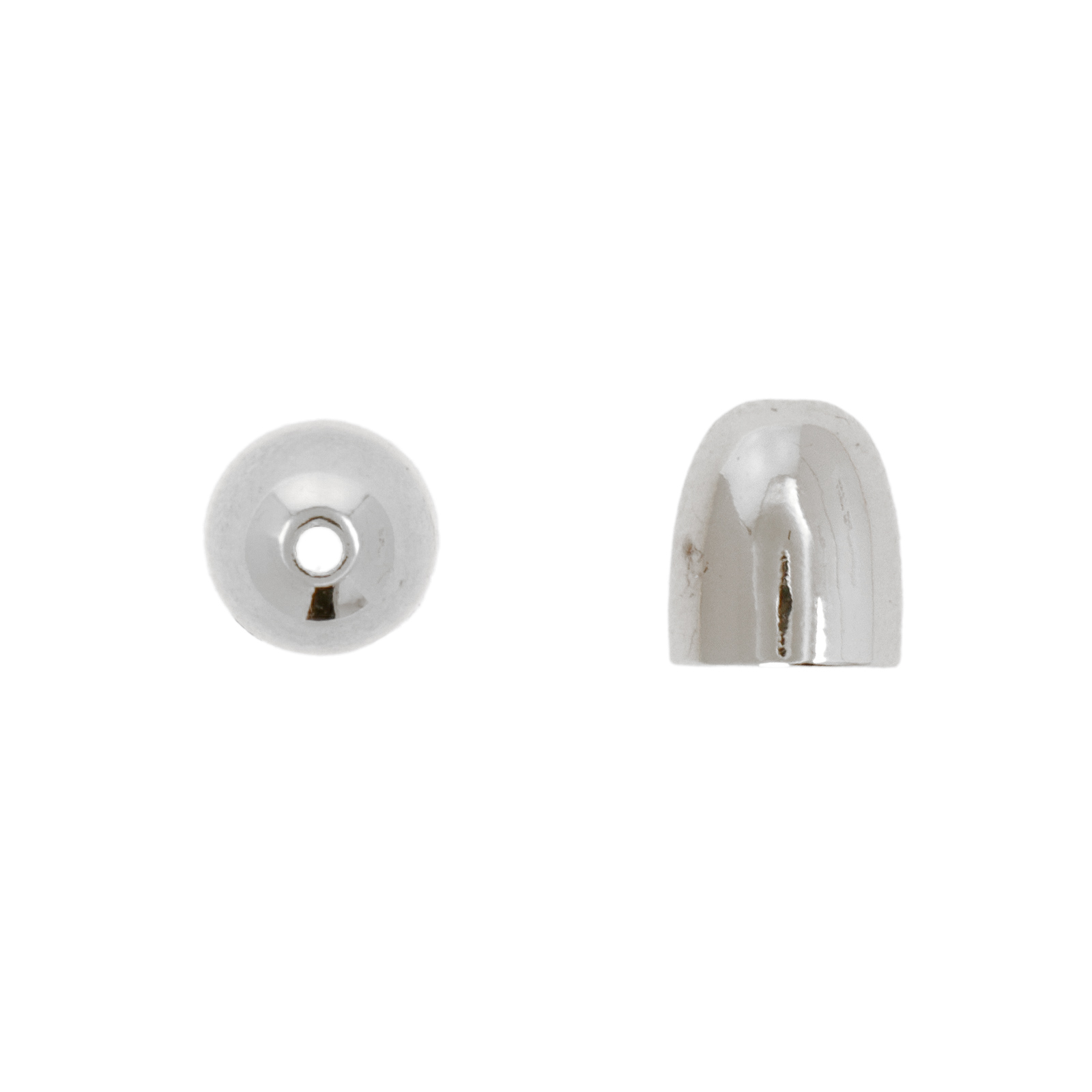 endkappe rhodium versilbert 8x7mm (6mm innendurchmesser) | 4st