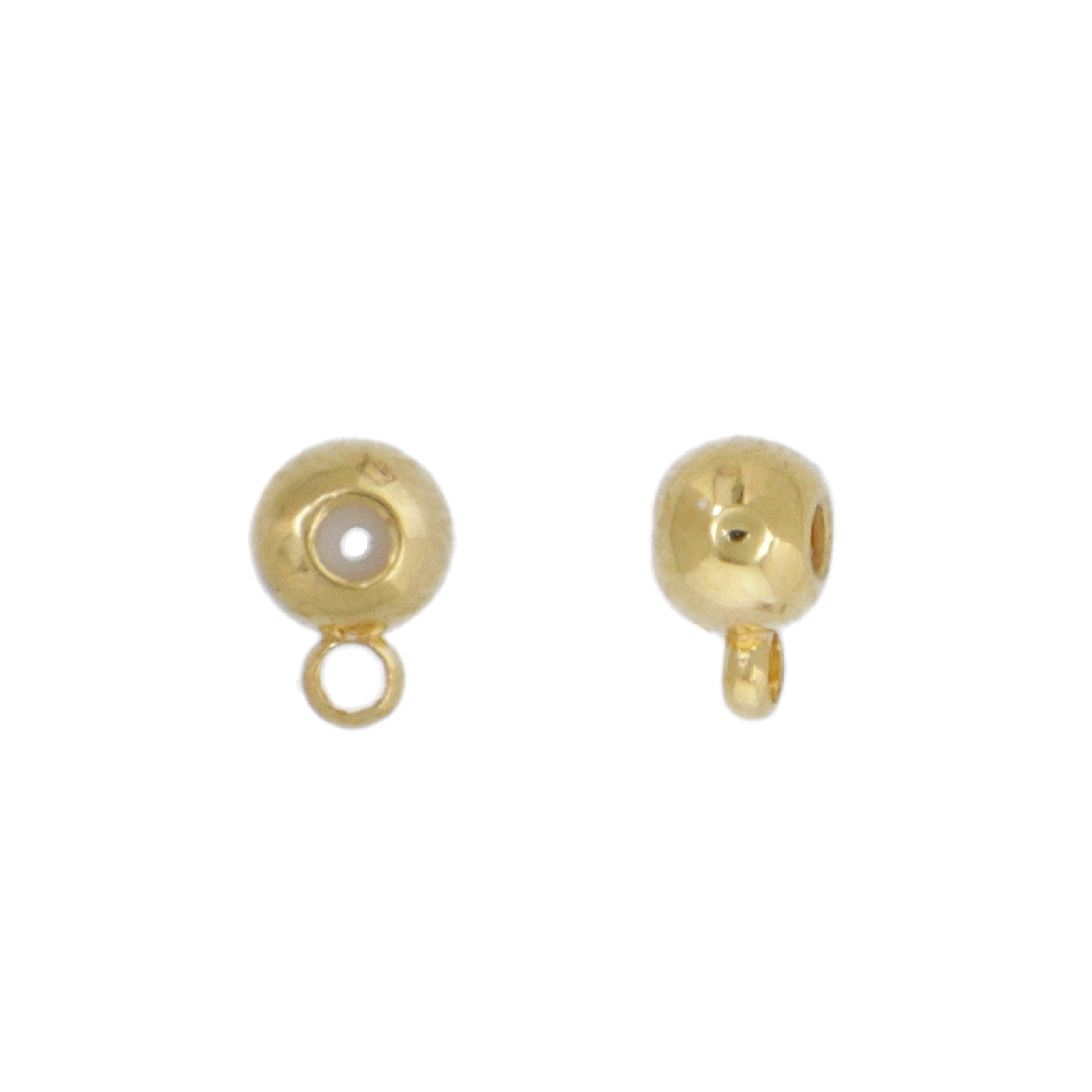 anhängerhalter vergoldet kugel mit silikon 4mm | 4st