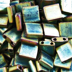 miyuki tila beads - metallic matte patina iris 5mm | 5gr