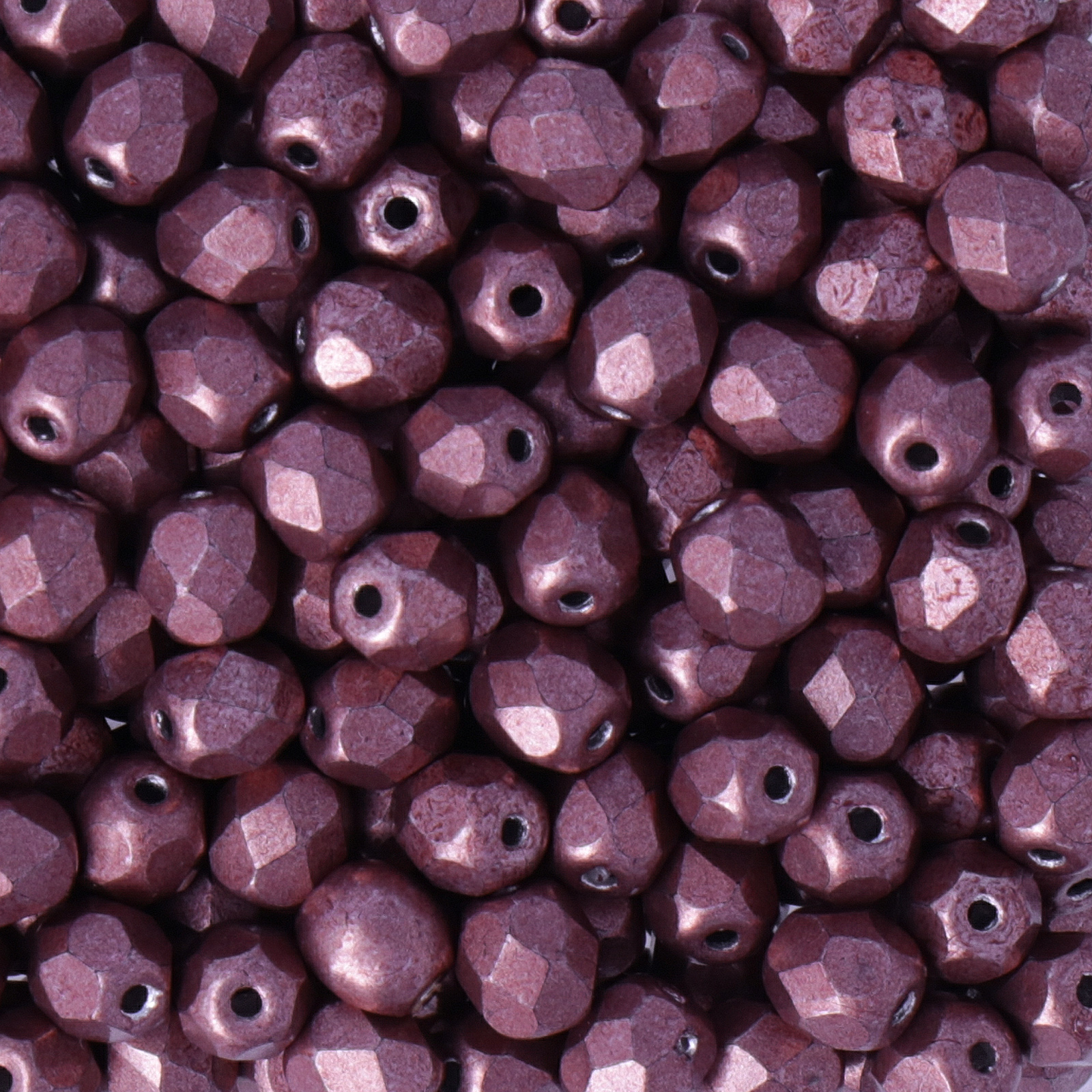 czech fire-polished round beads satured metallic butterum 4mm | 50pc
