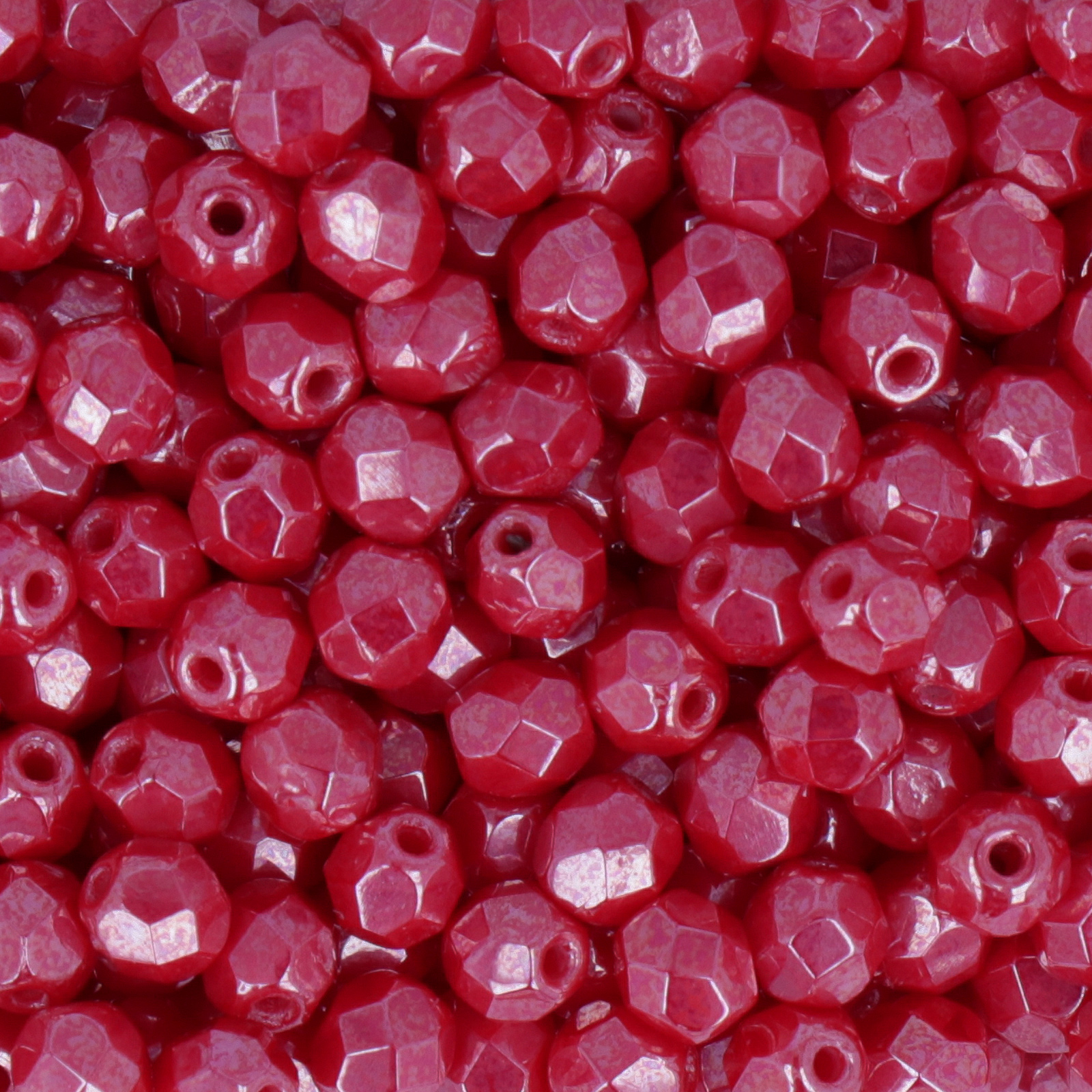 böhmische glasschliffperlen luster opaque light red 4mm | 50st