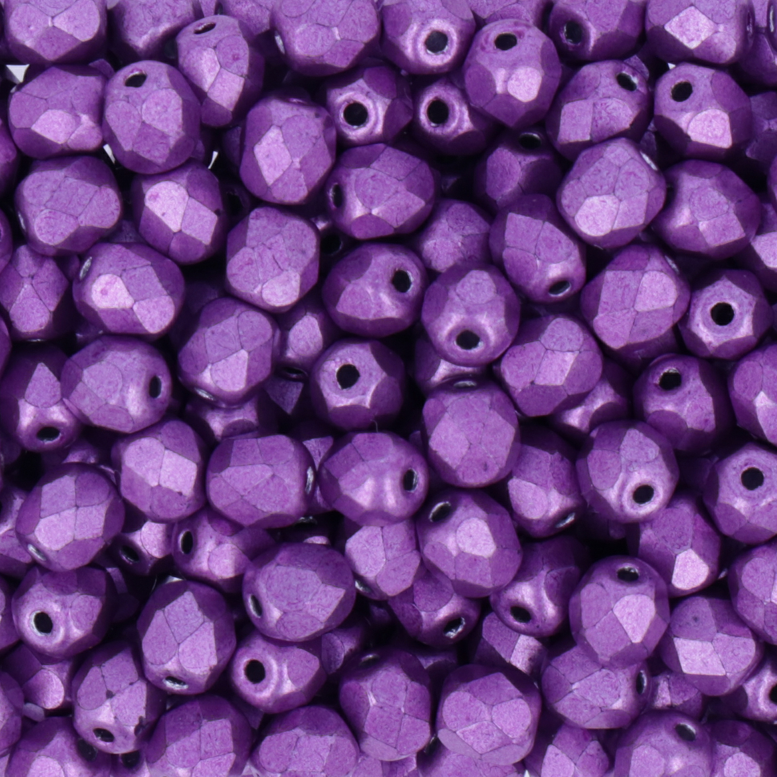 czech fire-polished round beads satured metallic spring crocus 4mm | 50pc