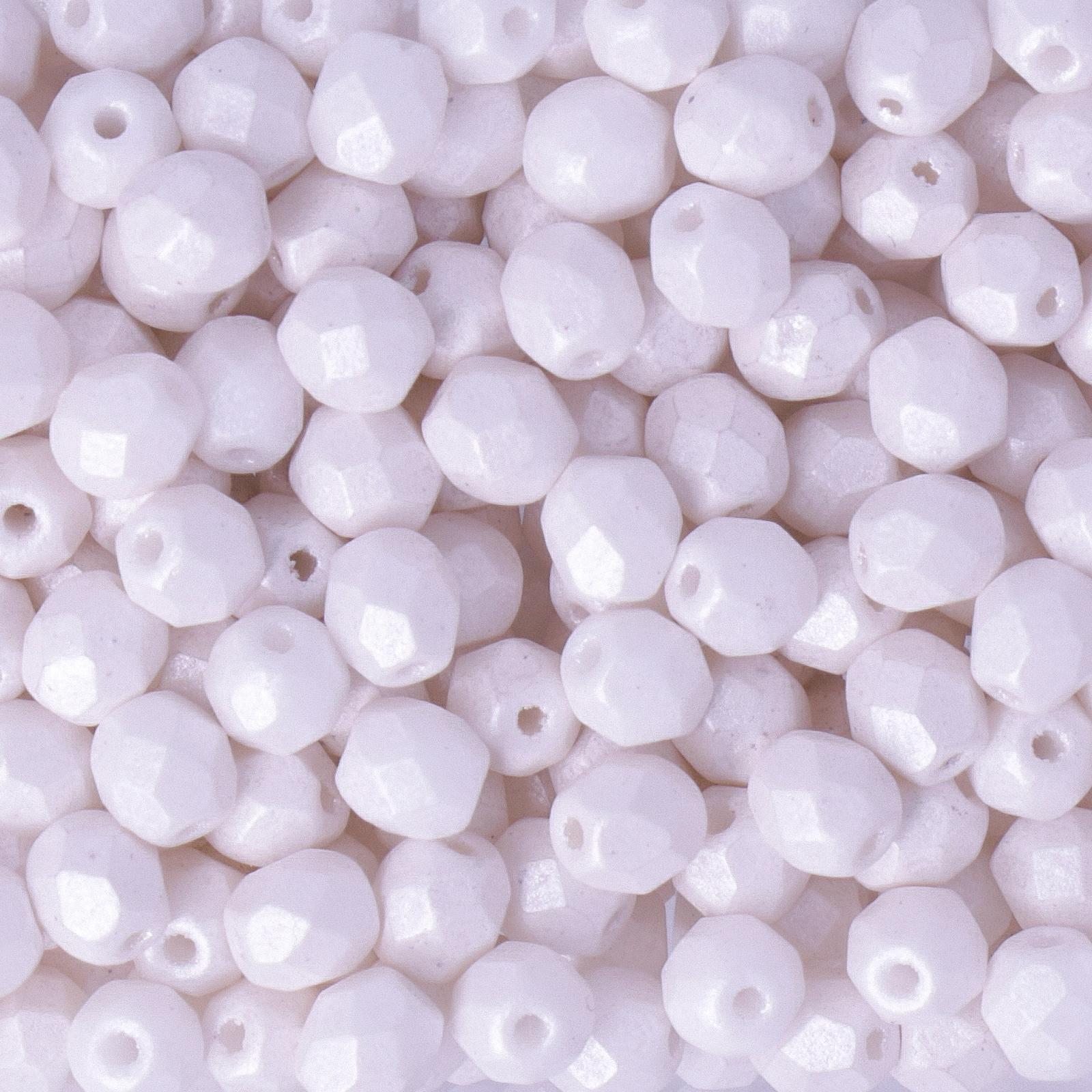 böhmische glasschliffperlen pearl shine white 4mm | 50st