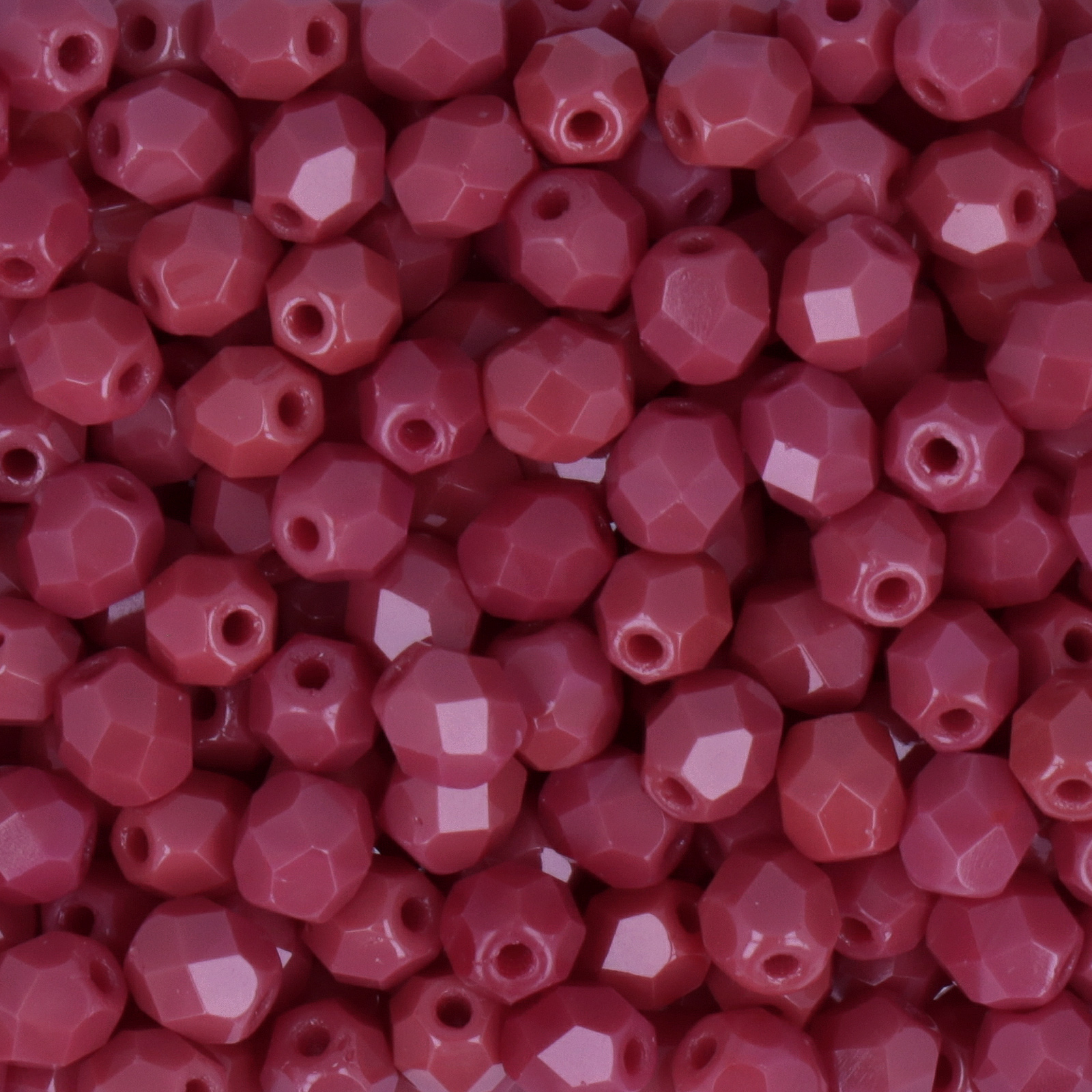 böhmische glasschliffperlen opal vintage red 4mm | 50st