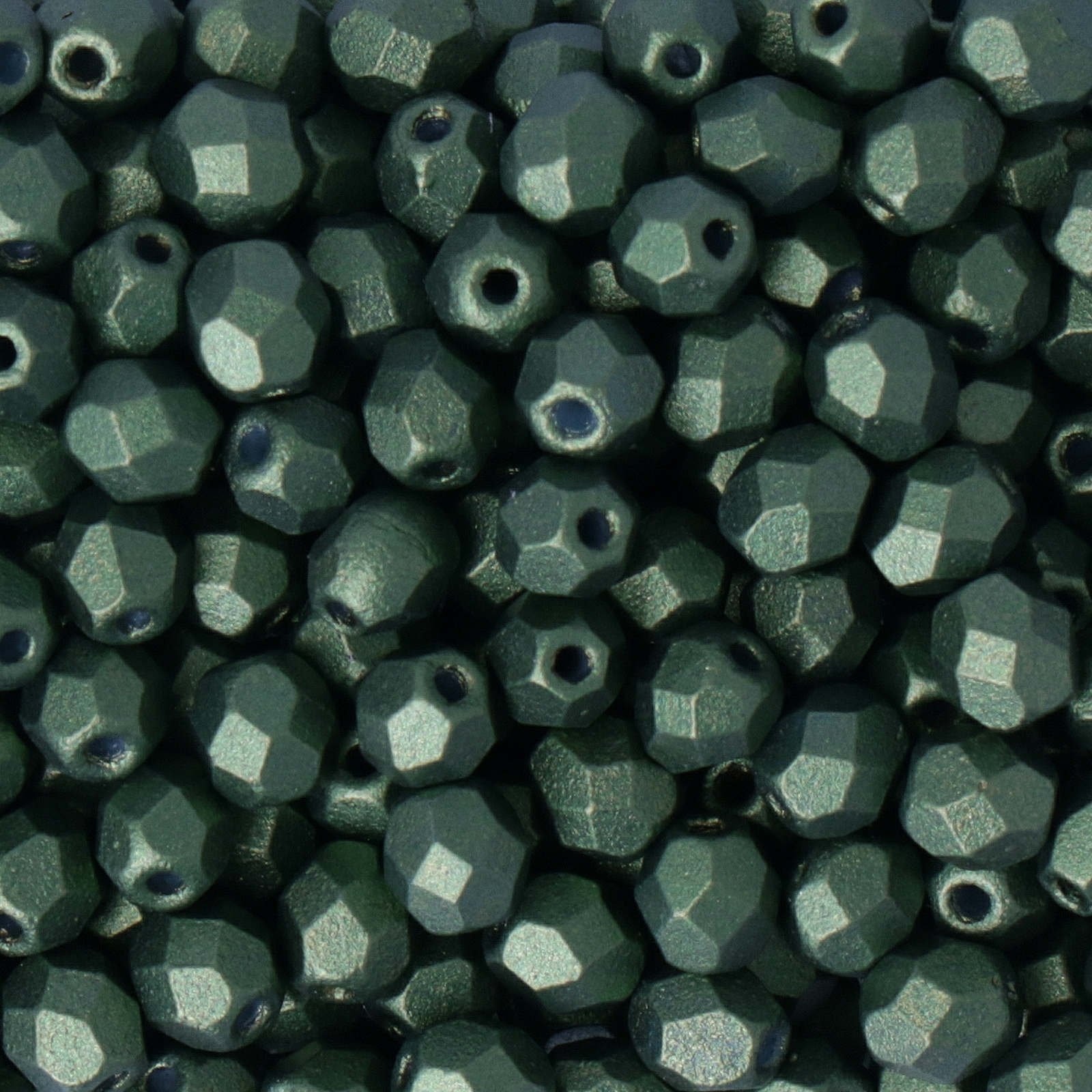 böhmische glasschliffperlen gold shine green 4mm | 50st