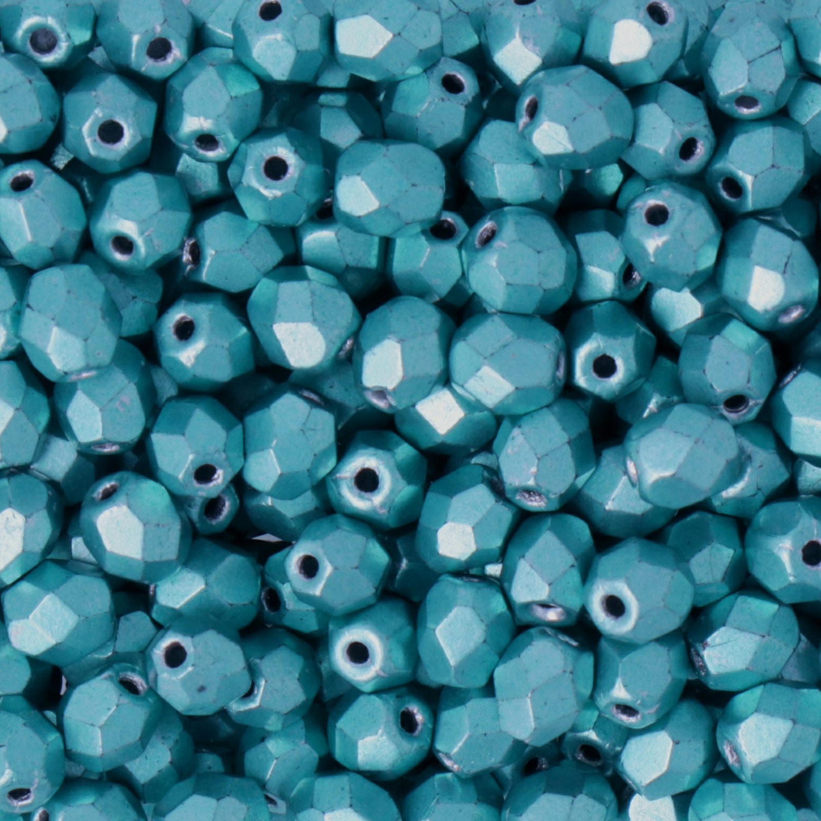 czech fire-polished round beads satured metallic island paradise 4mm | 50pc