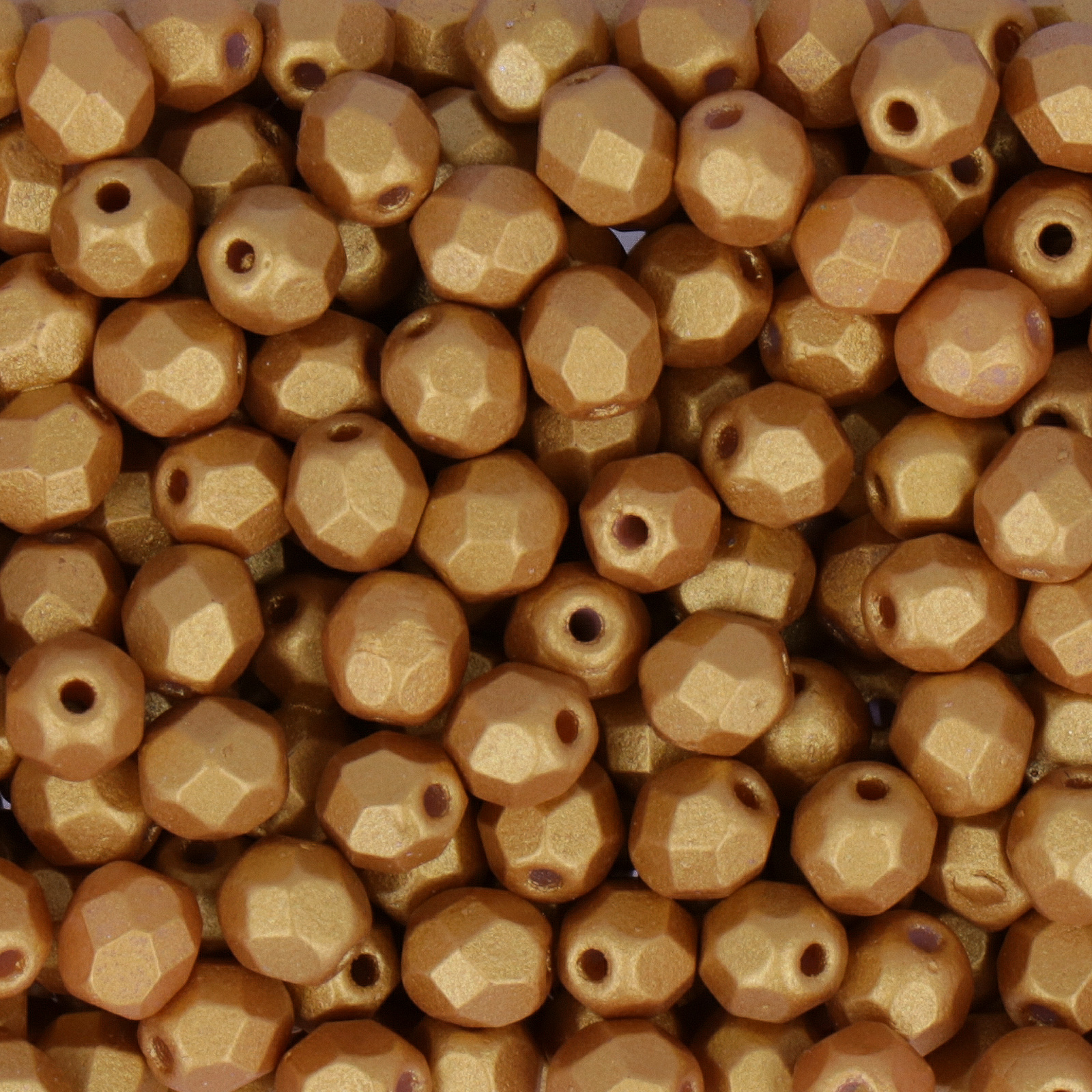czech fire-polished round beads gold shine gold 4mm | 50pc