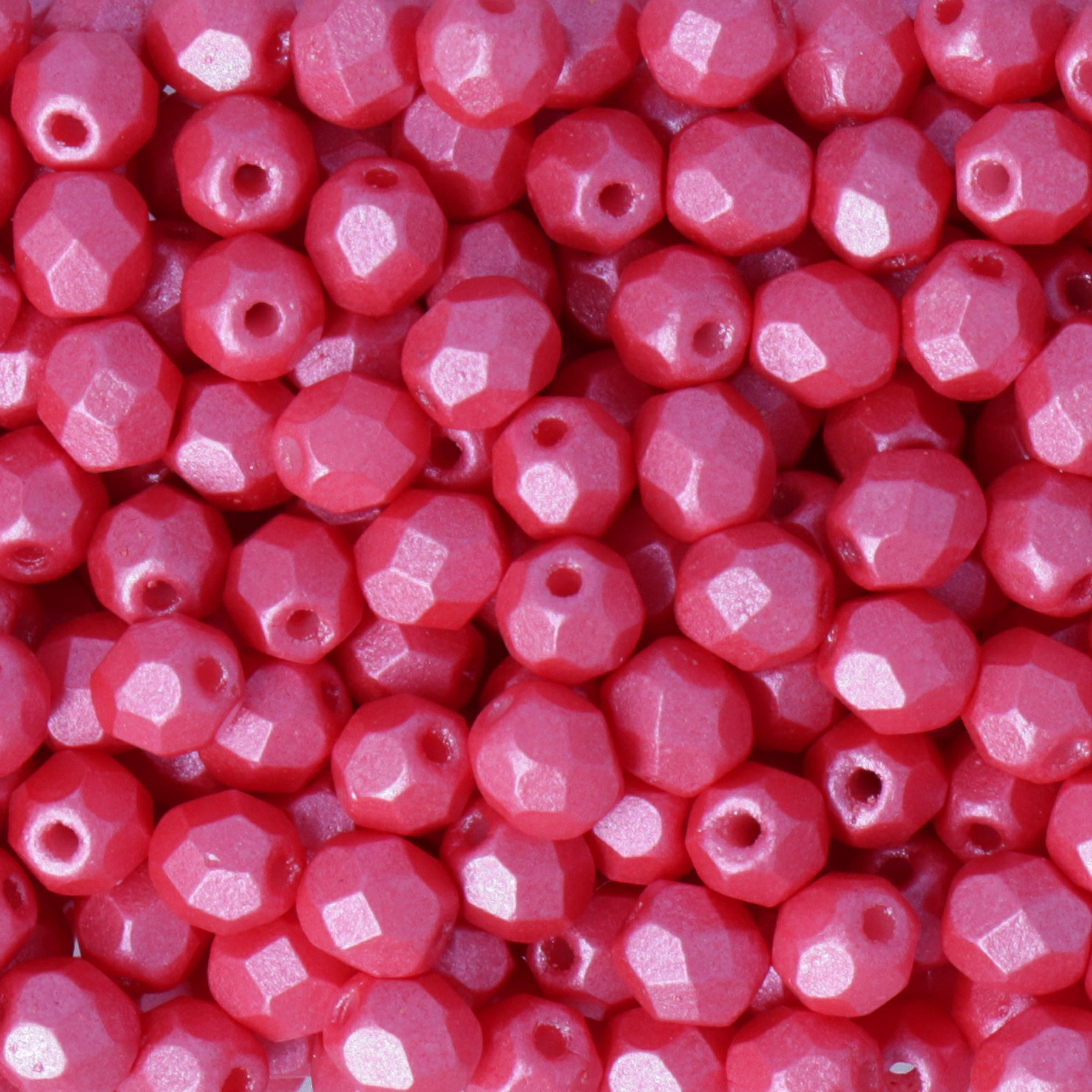 czech fire-polished round beads pearl shine rose 4mm | 50pc