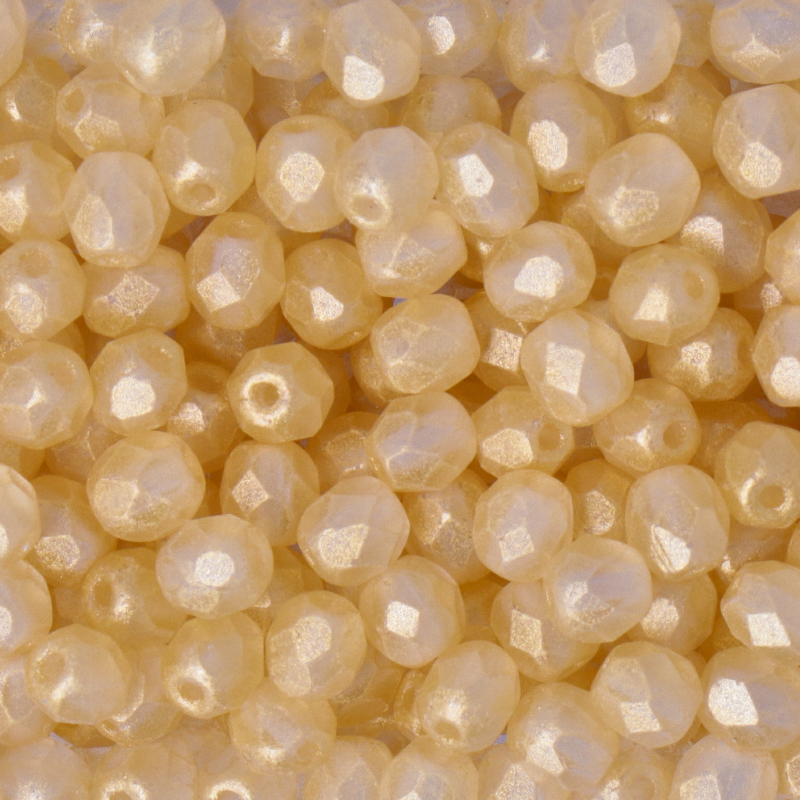 czech fire-polished round beads sueded gold lamè 4mm | 50pc