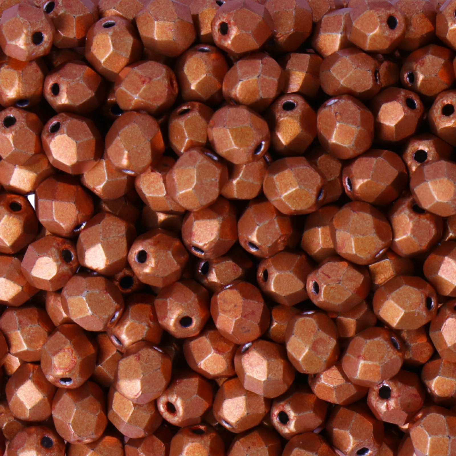 böhmische glasschliffperlen satured metallic russet orange 4mm | 50st
