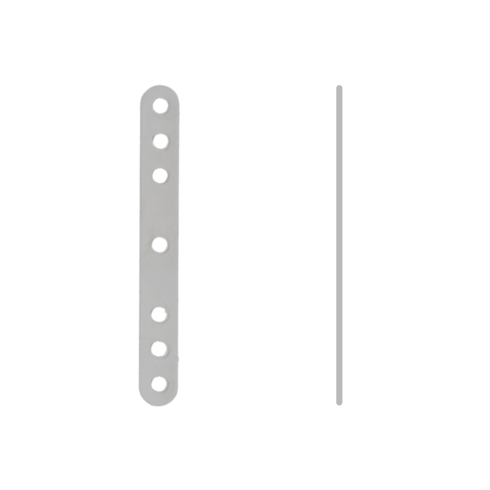 rhodium silver plated 7 hole beaded spacer bear 28x4mm | 12pc