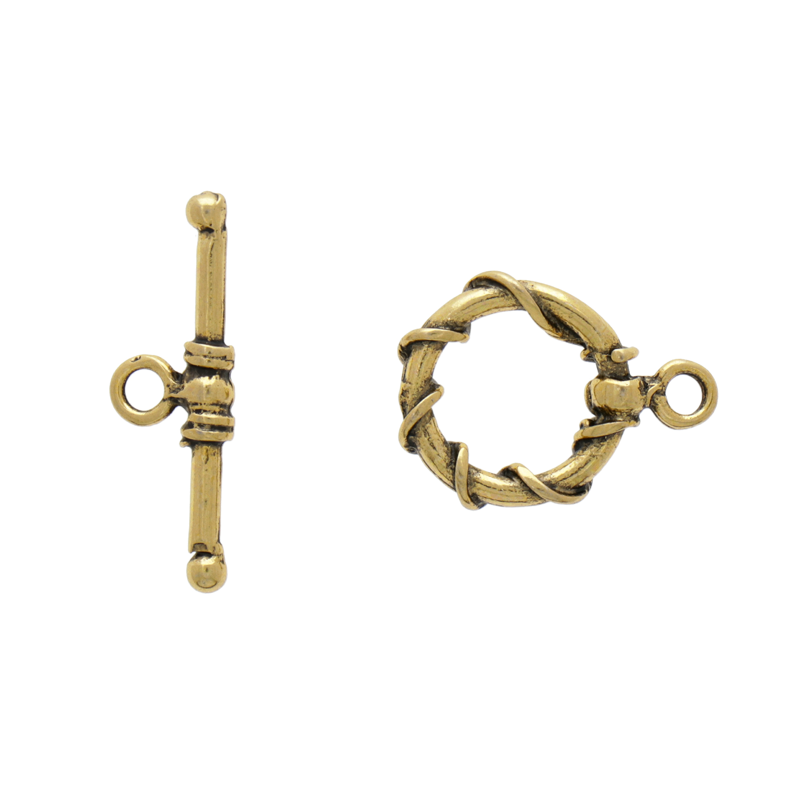 antique gold plated toogle clasp 15mm | 2pc