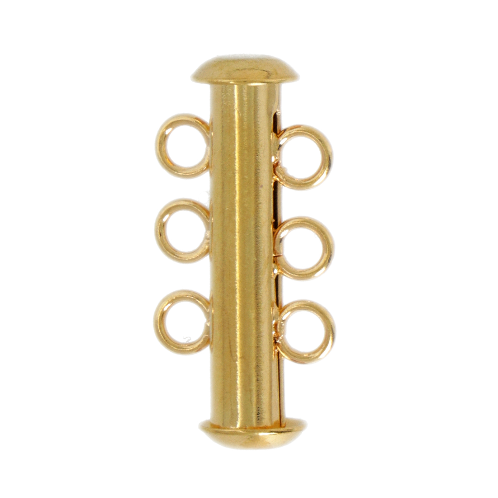 gold plated 3 strand tube clasp 21mm | 1pc