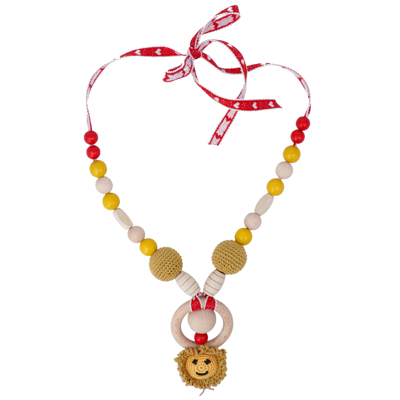 kit necklace baby sun red - crochet technique - easy jewelry | 1 kit