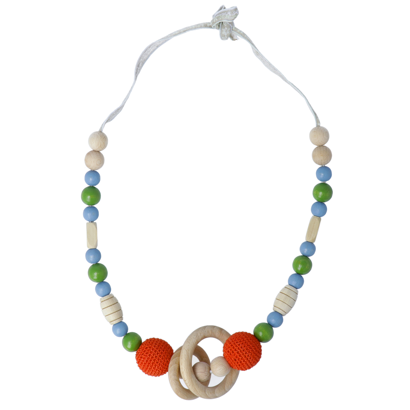 kit necklace play orange - crochet technique - easy jewelry | 1 kit
