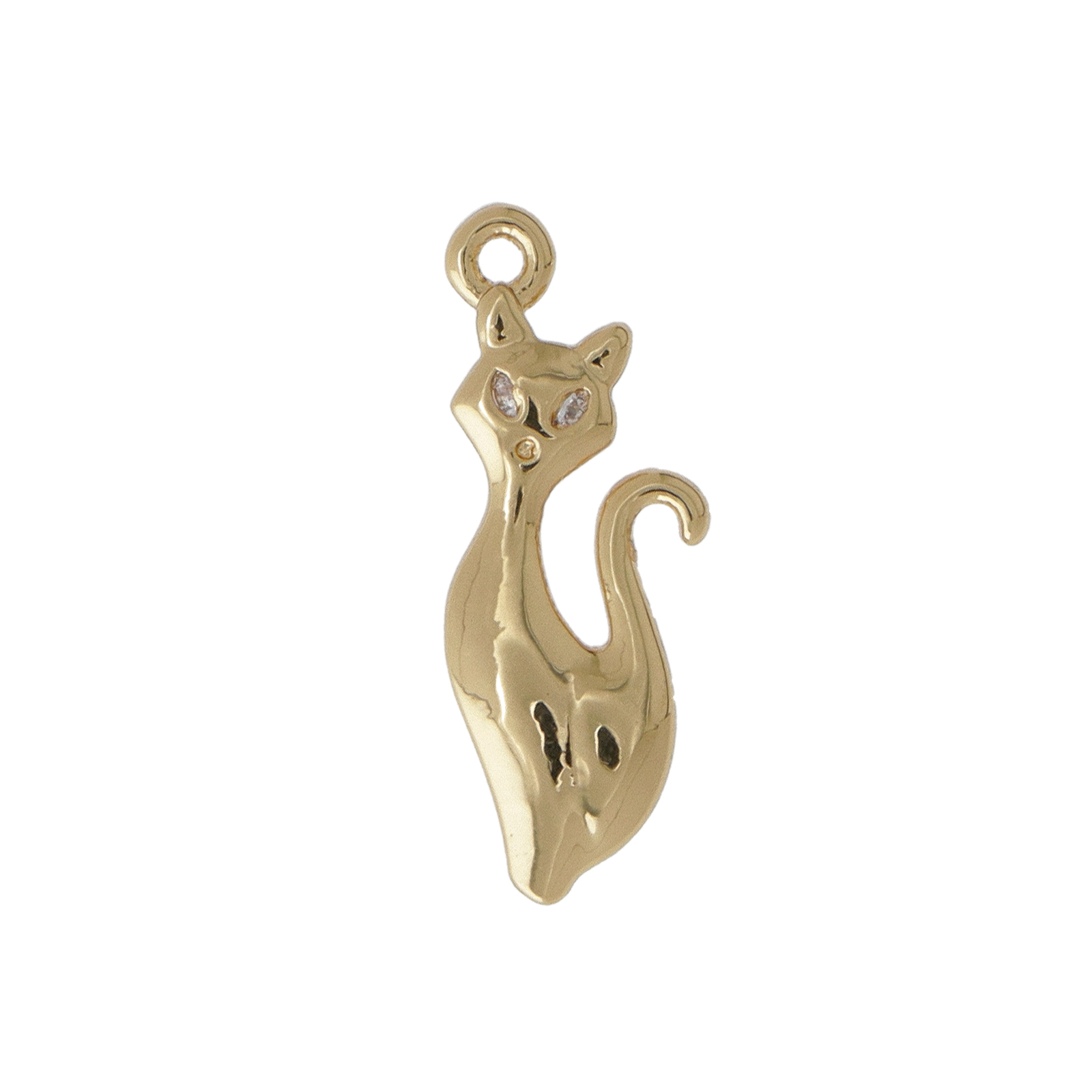 gold plated cat charm 18x10mm | 2pc