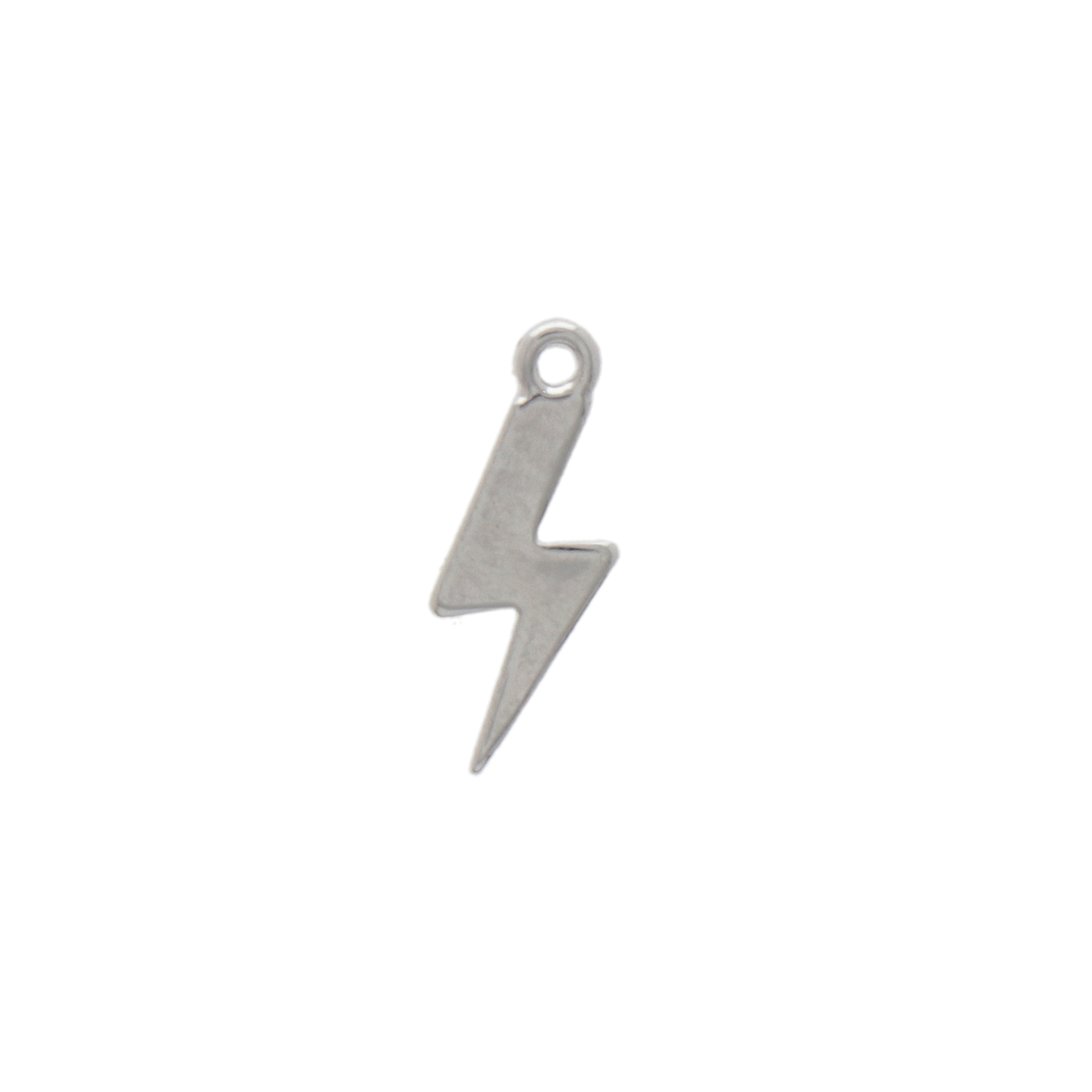 rhodium silver plated flash charm 11x4mm | 4pc