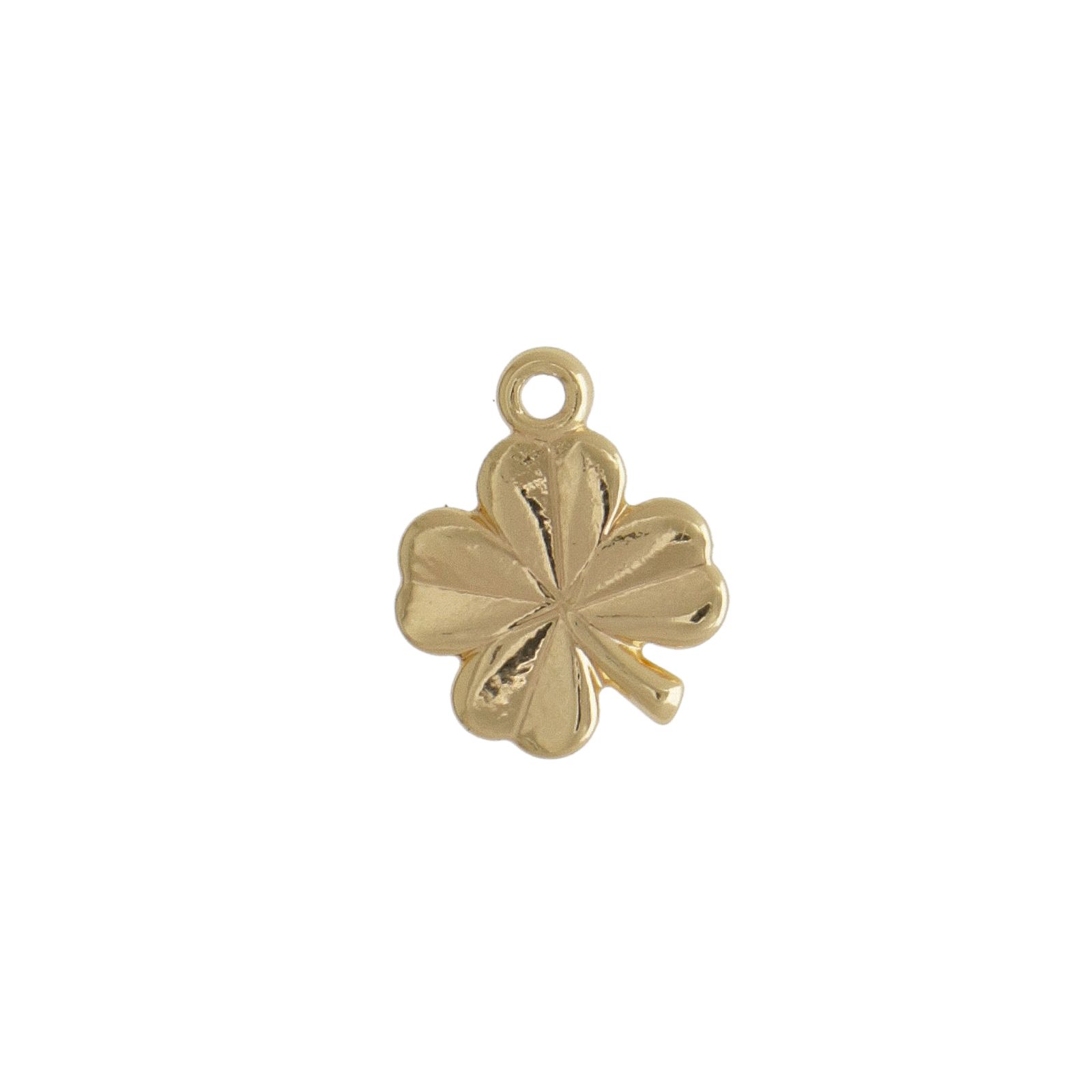 gold plated clover charm 10mm | 4pc