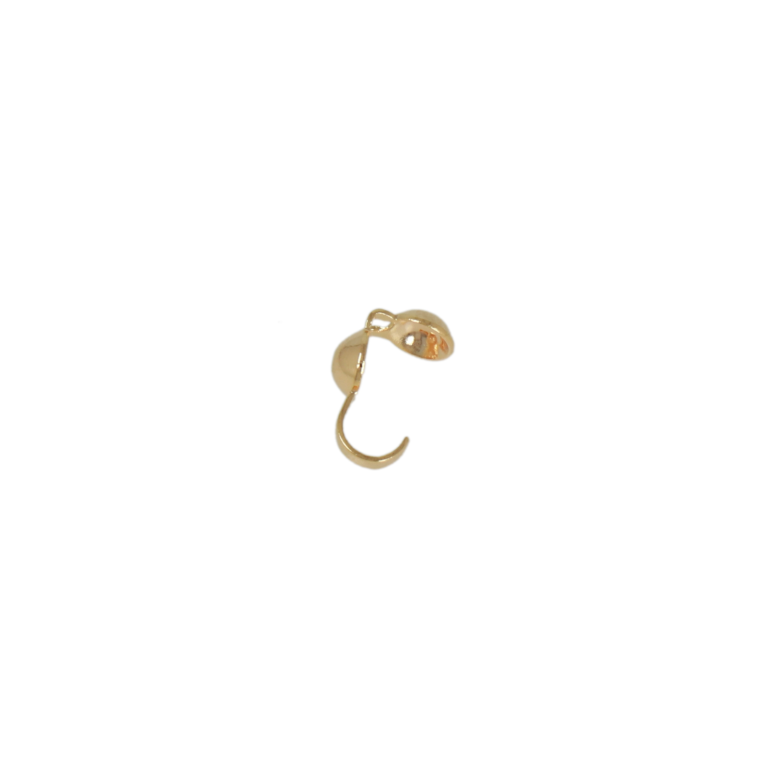 gold plated clamshell bead tip 3mm with large hole | 48pc