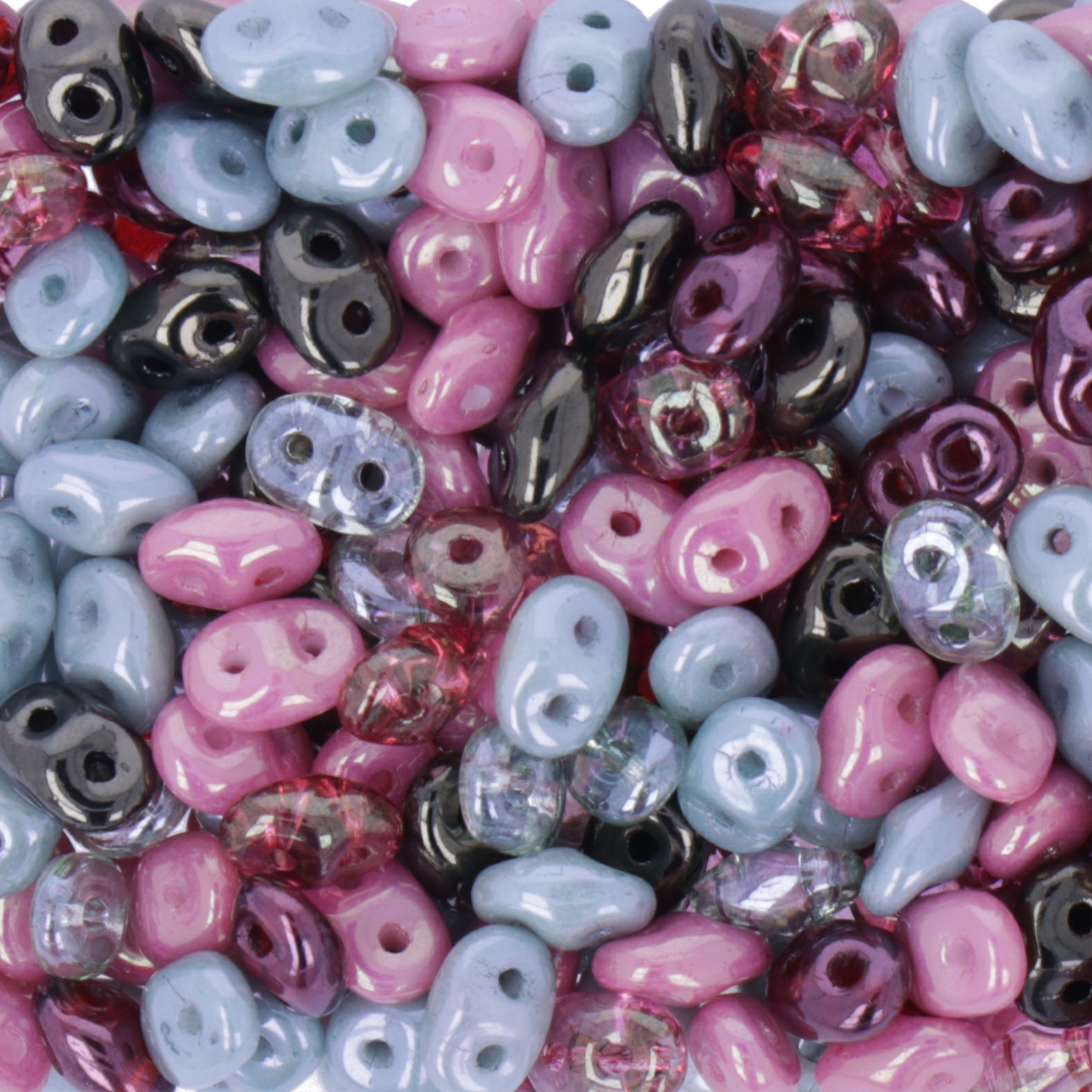 superduo seed beads 5x2,5mm - antique roses mix | 10gr