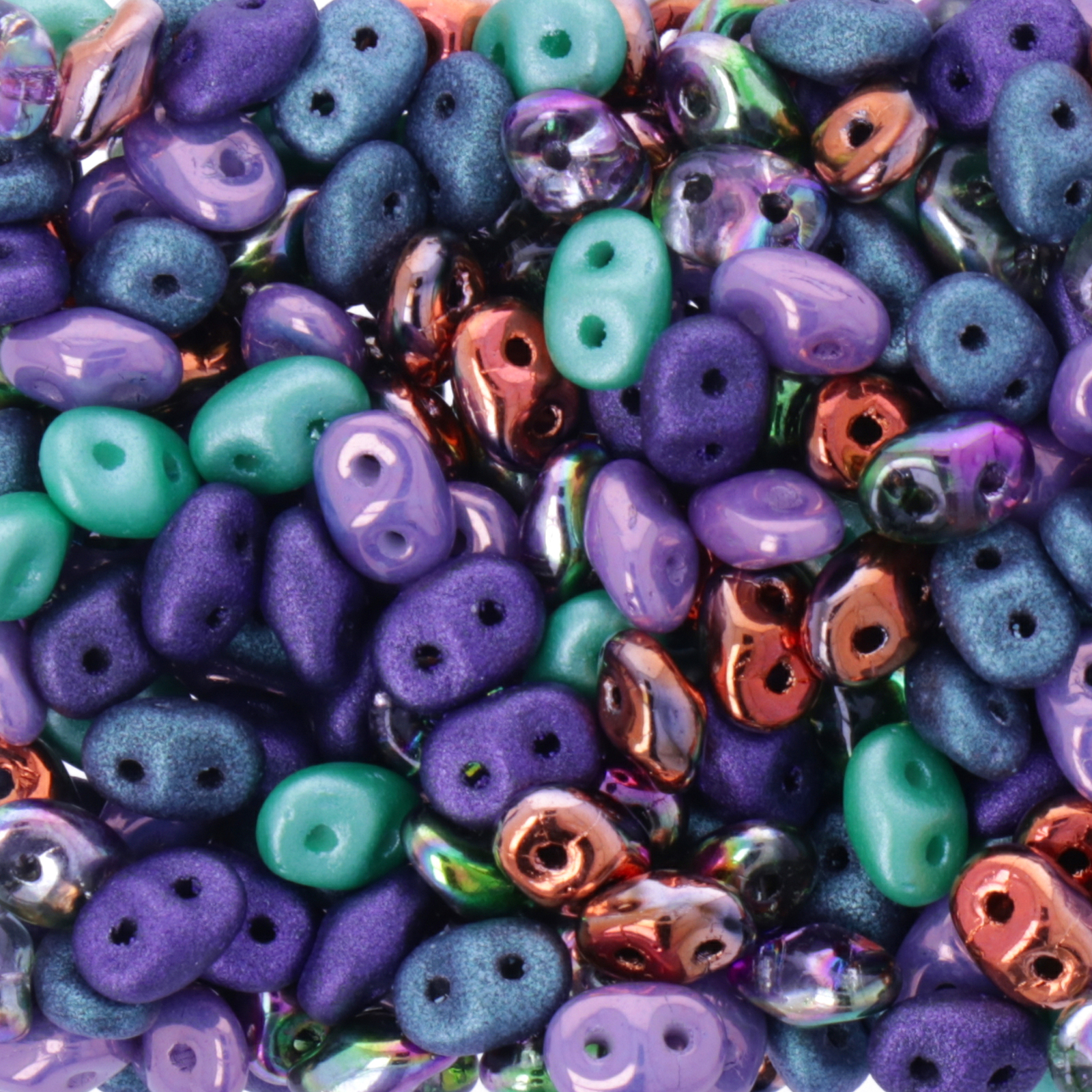 superduo seed beads 5x2,5mm - mardi gras mix | 10gr