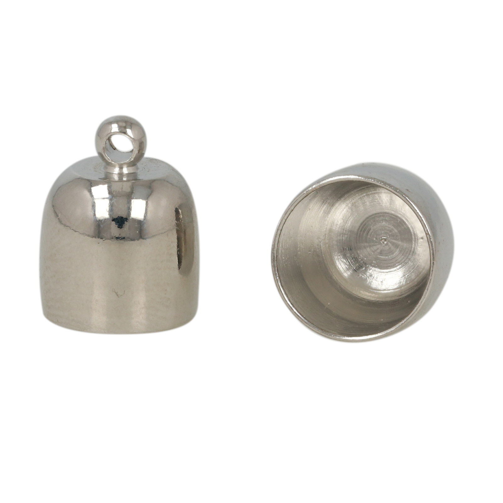 endkappe rhodium versilbert 14x11mm (10mm innendurchmesser) | 4st