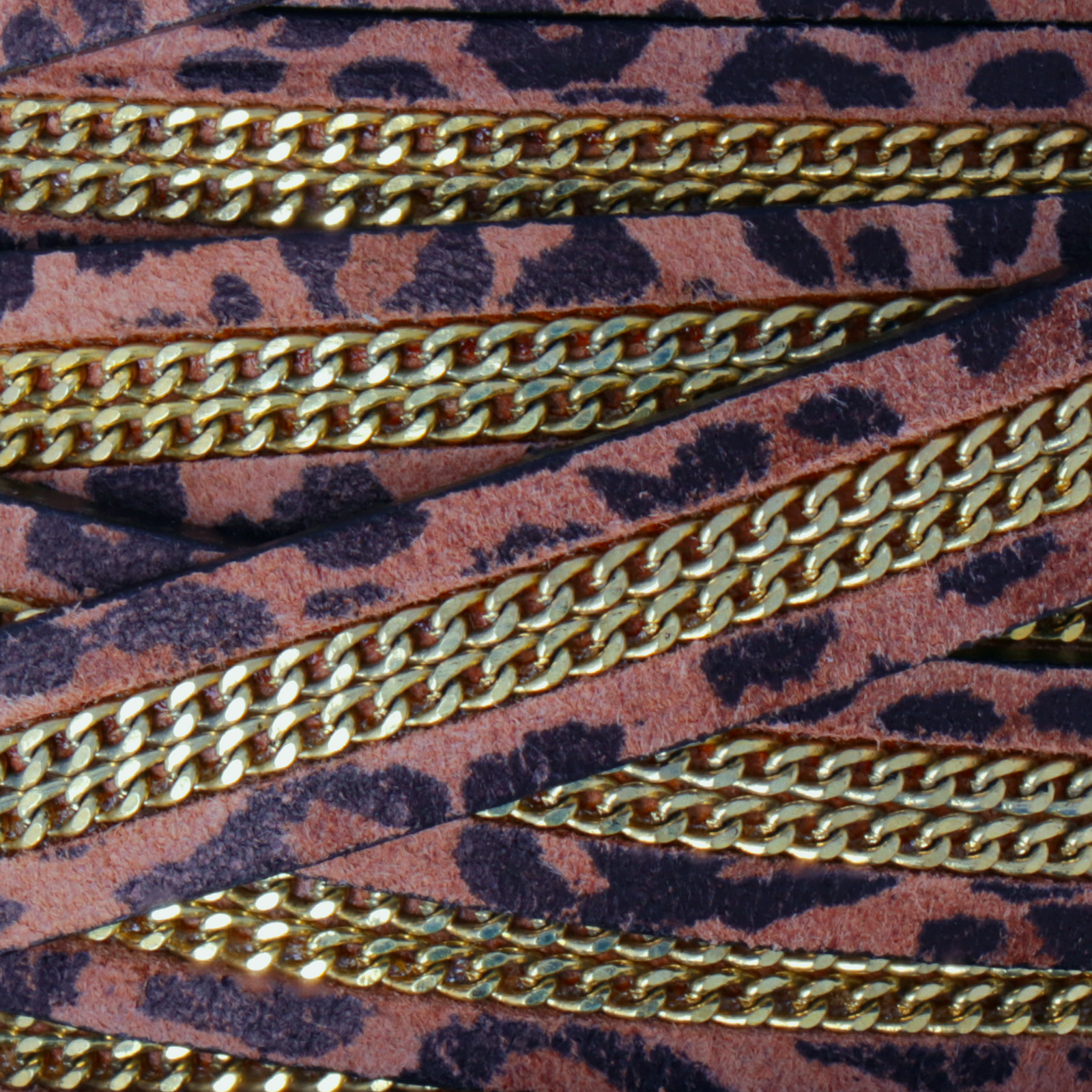 chain leopard flat leather cord 10mm | 20cm