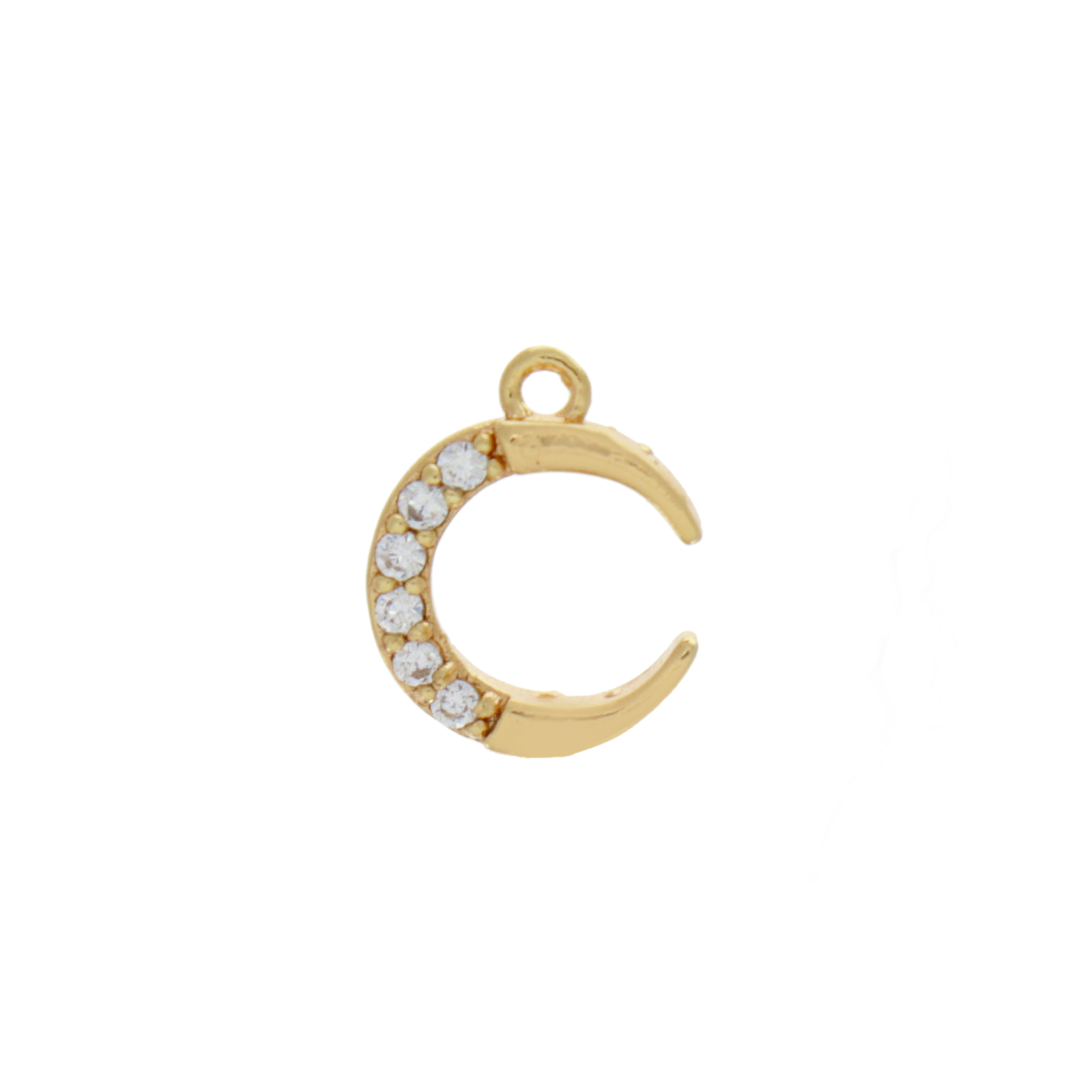 anhänger metal cz vergoldet mond 10mm | 2st