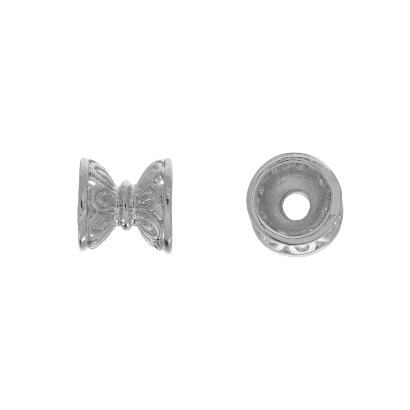 trennperle rhodium versilbert 7mm (perlkappen 6mm) | 4st