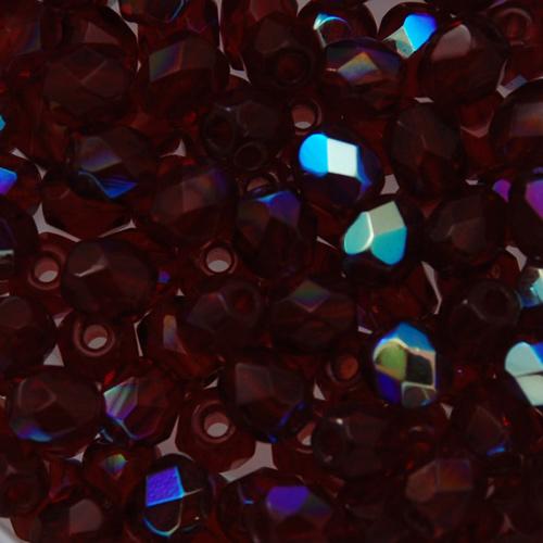böhmische glasschliffperlen garnet ab 4mm | 50st
