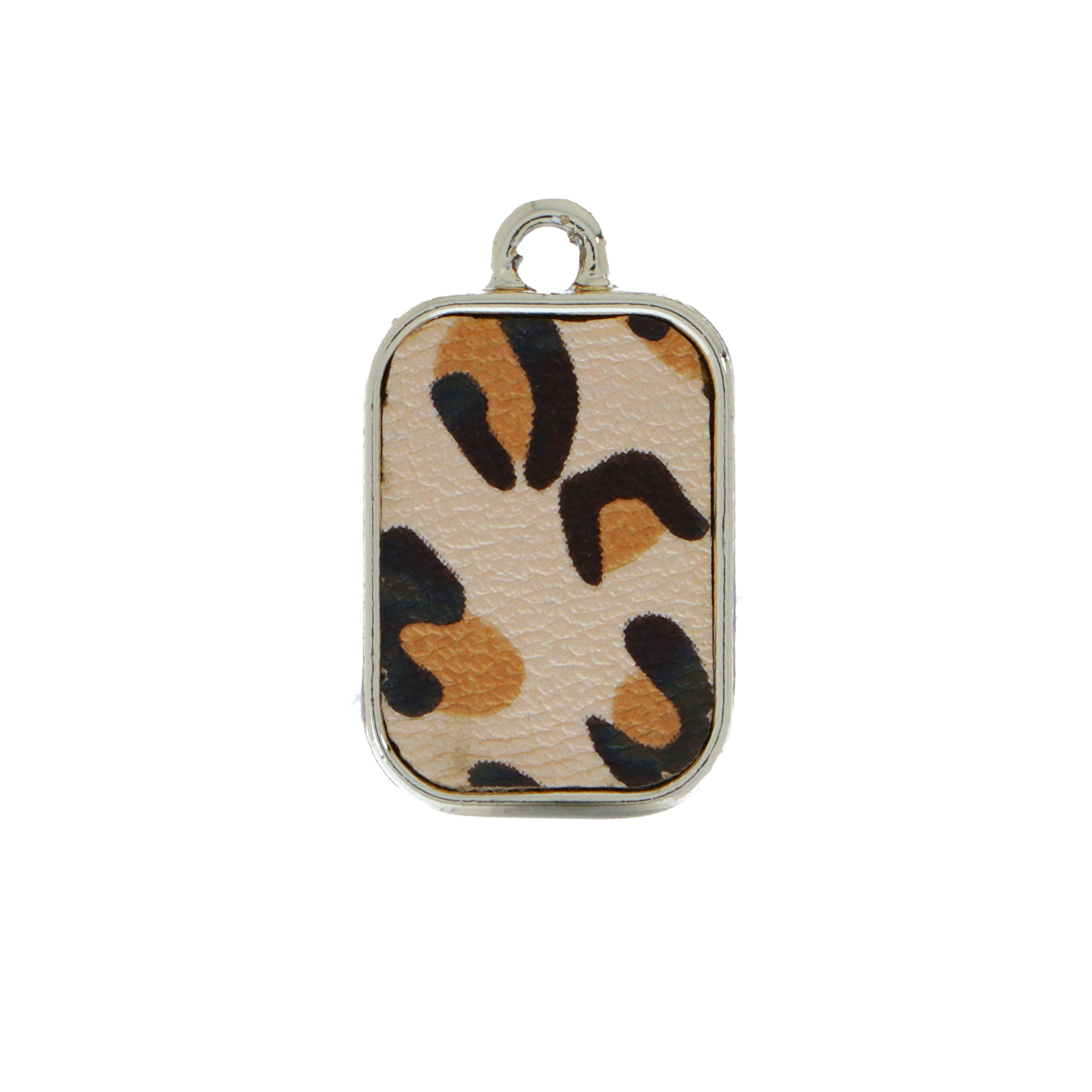 gold plated pu lather rectangle charm 21x14mm | 1pc