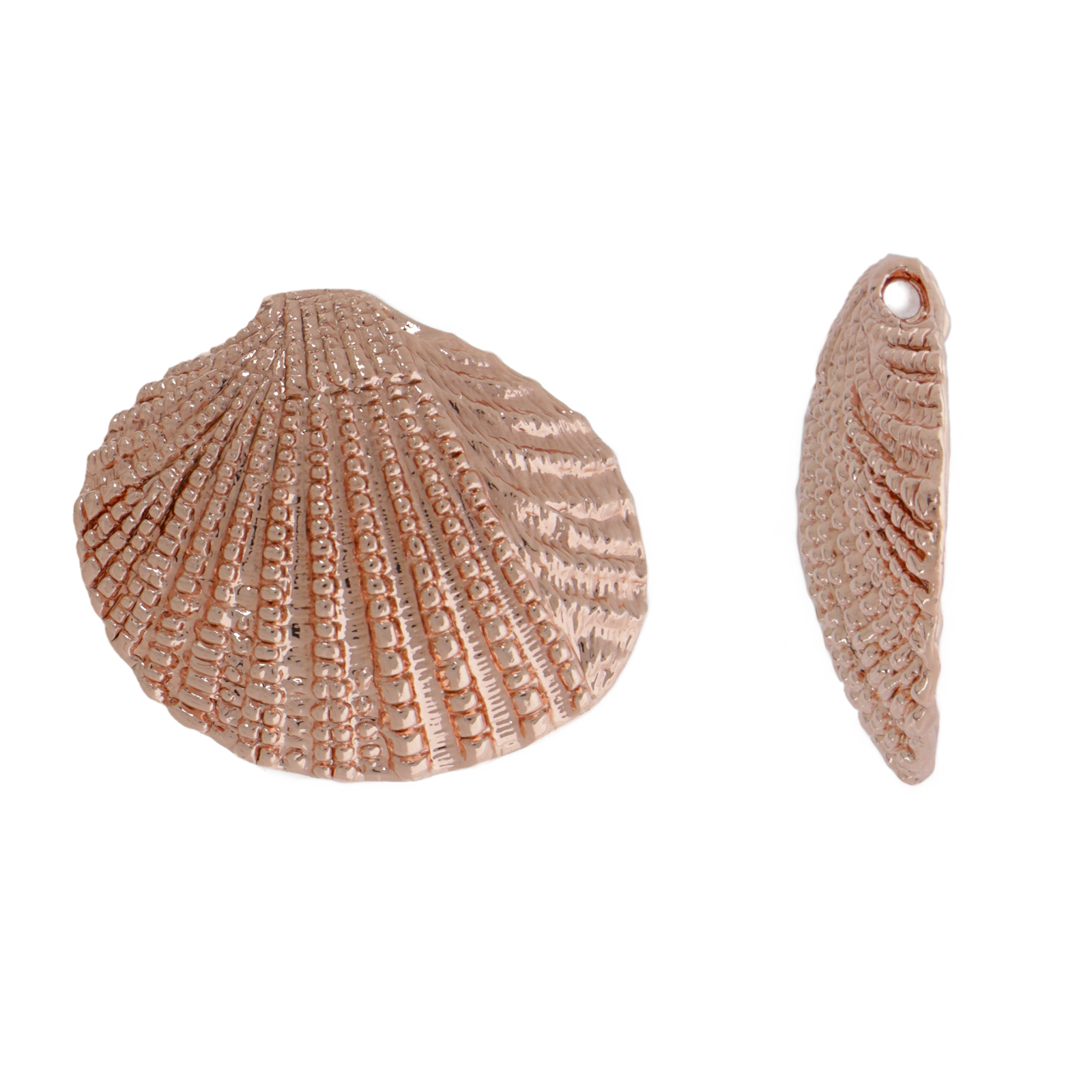 rose gold plated sea shell pendant 24x20mm | 1pc