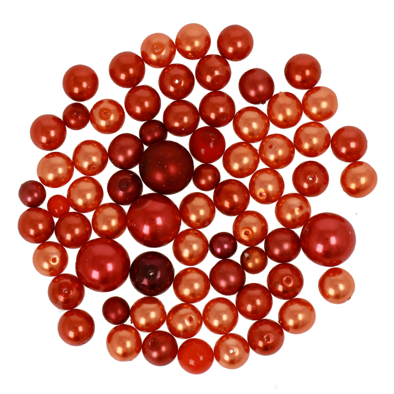 böhmische glas perlmutt runde mix - red | 50gr