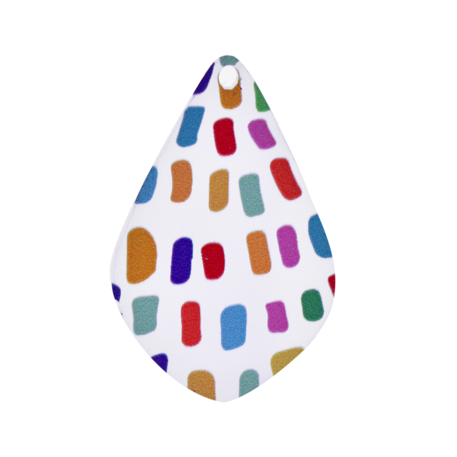 plexiglass satin multicolor drop pendant 40x26mm | 2pc