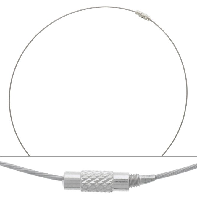 inox 1mm steel wire necklace with screw clasp 45mm | 2pc