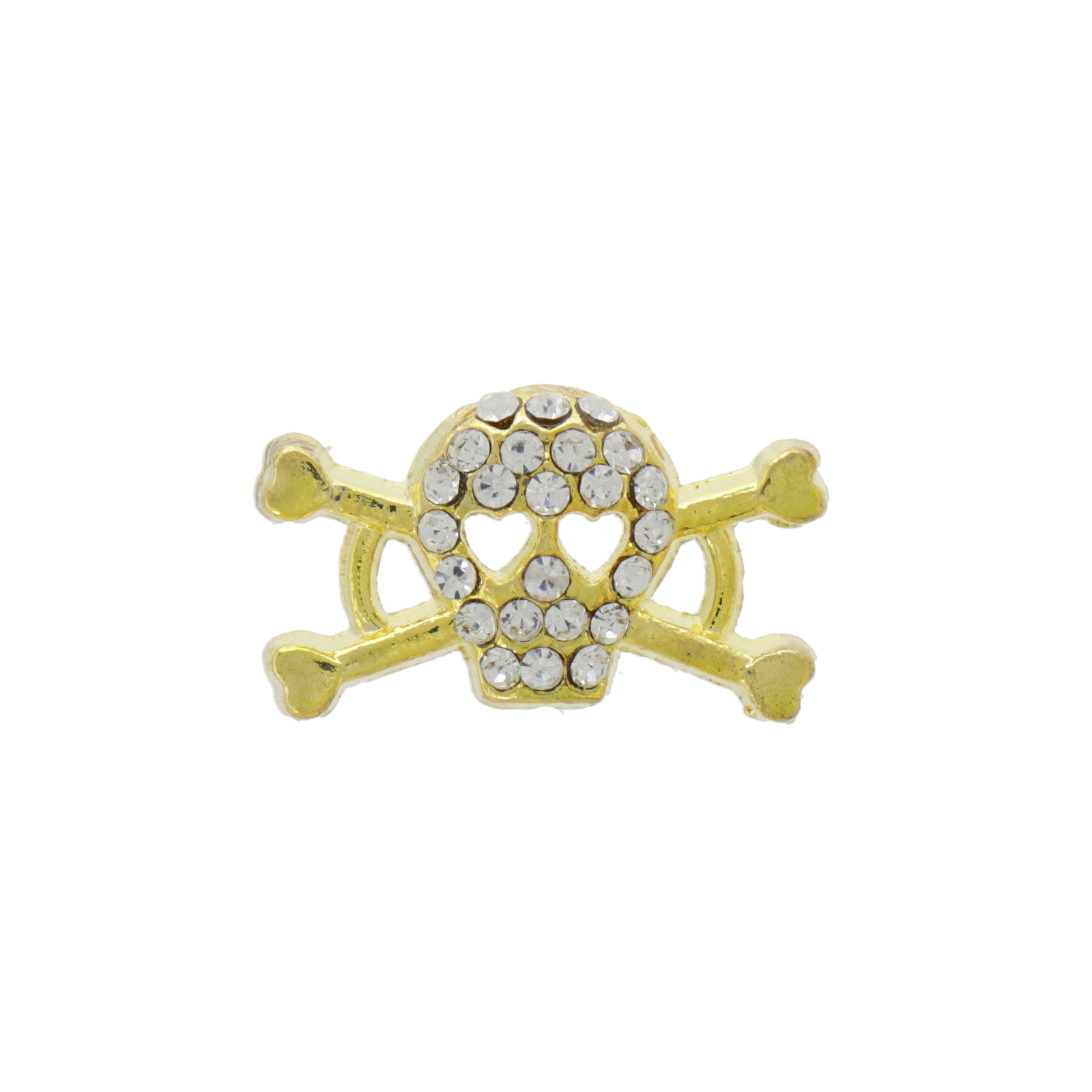 gold-plated encrusted skull link 12,5mm | 1pc