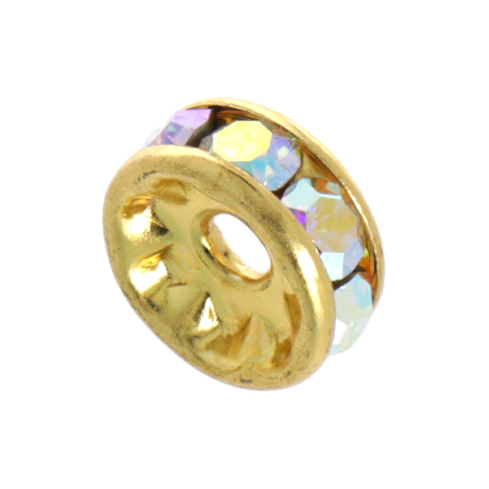 rondelle strass goldfarben crystal ab 8mm | 2st