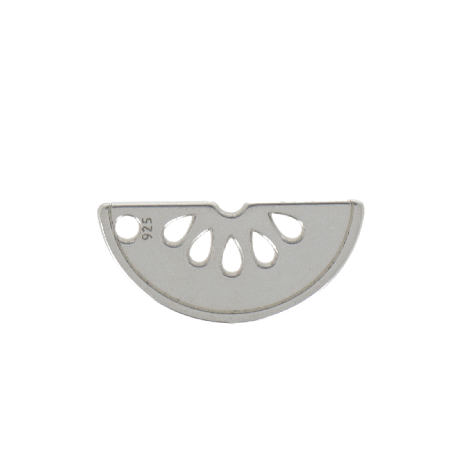 sterling silver plated watermelon charm 14x6,5mm | 1pc