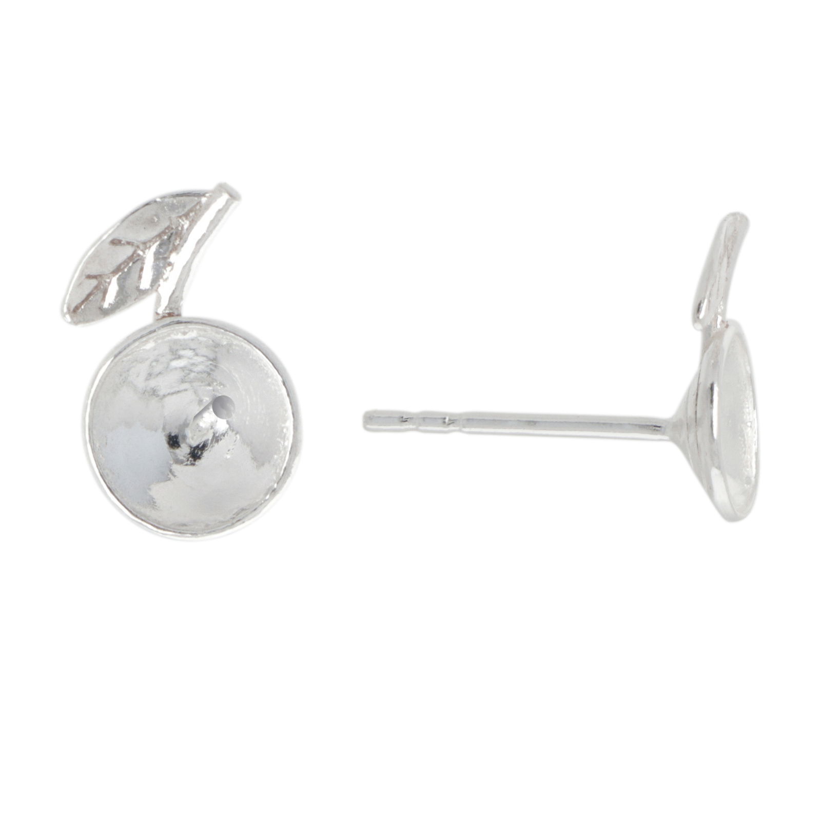 sterling silver plated cherry post earrings with 1122 setting ss29 (6,14-6,32mm) | 2pc