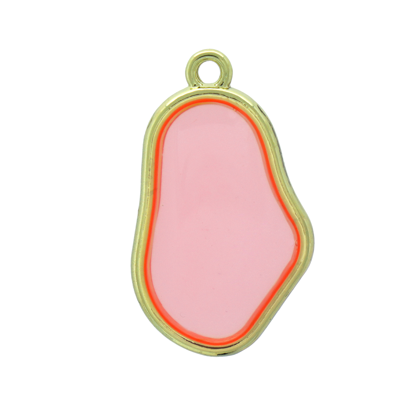 anhänger oval emailliert transparent pink vergoldet 24x16mm | 1st