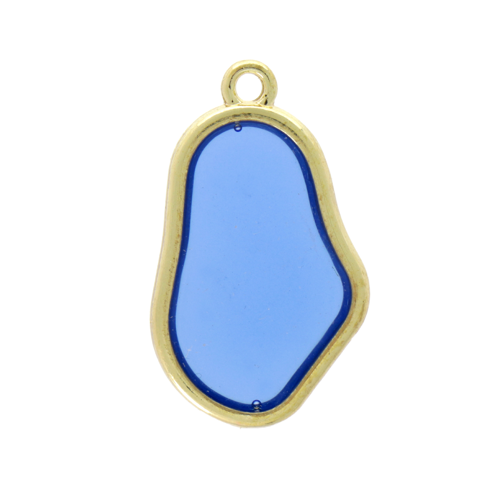 anhänger oval emailliert transparent blue vergoldet 24x16mm | 1st