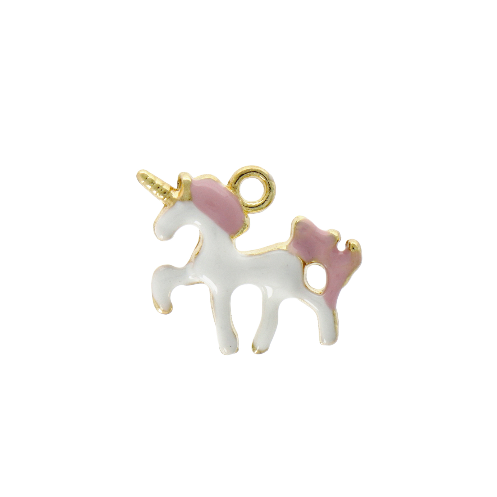 enameled unicorn charm 19x12mm | 1pc