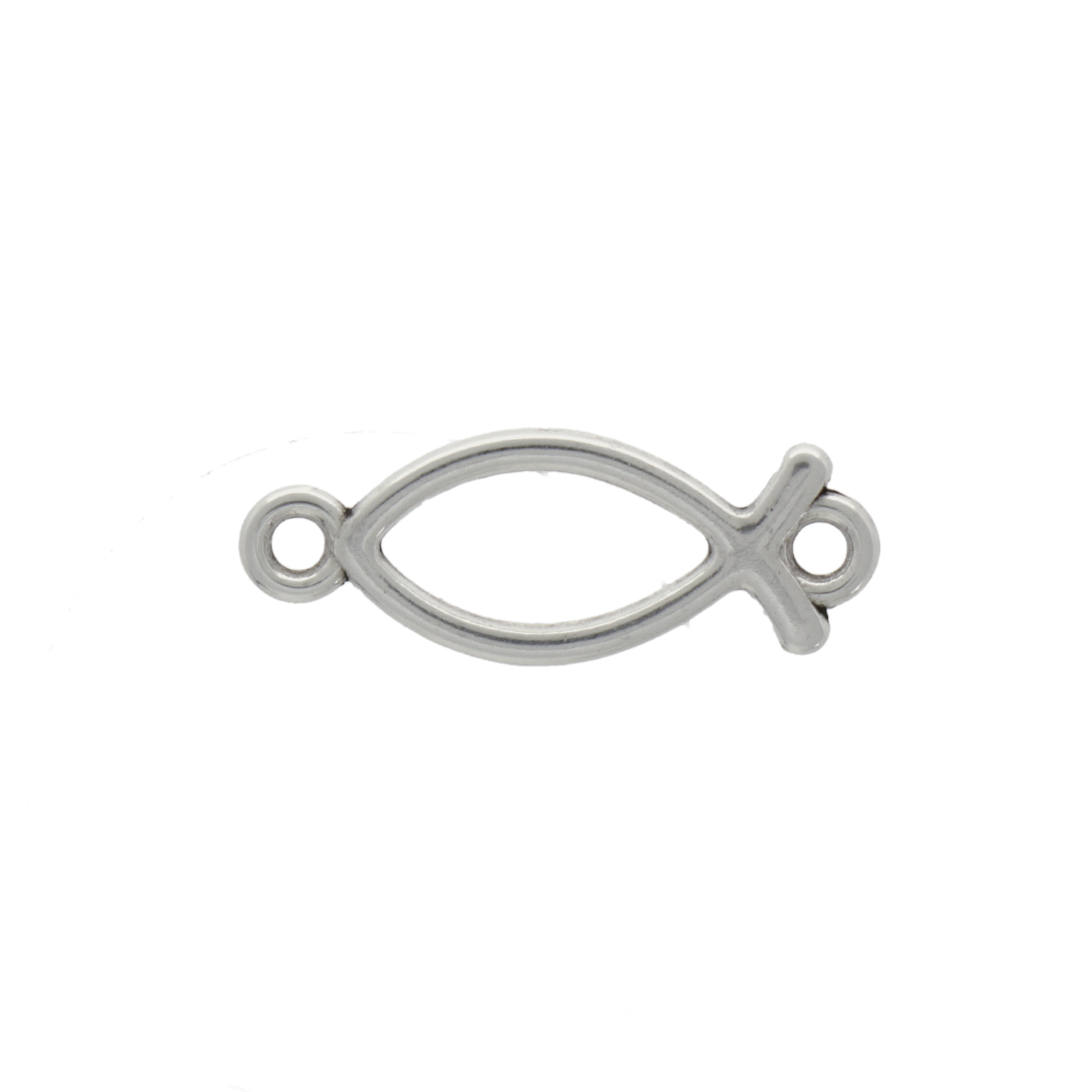antique silver plated fish link 22x8mm | 2pc