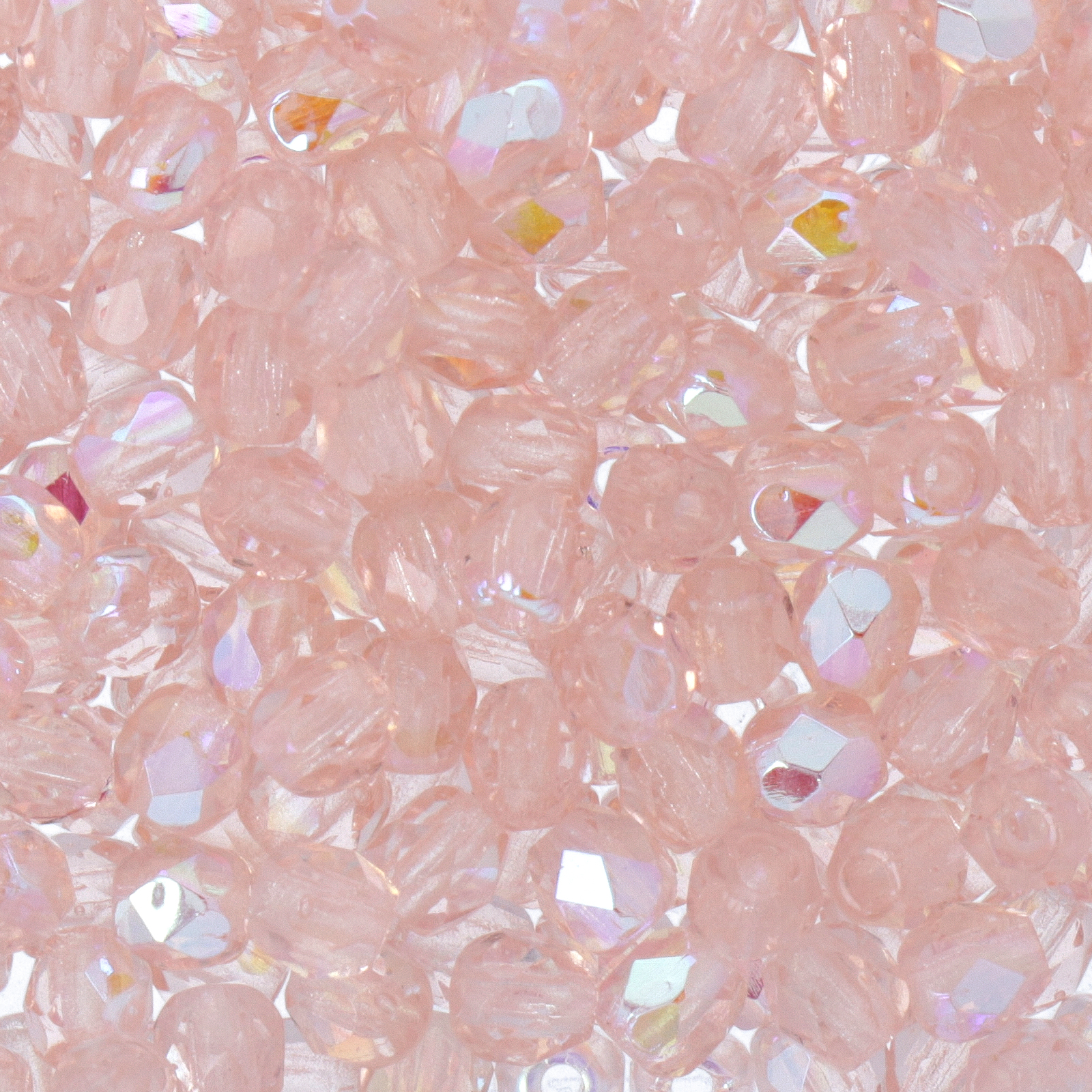 czech fire-polished round beads rosaline ab 3mm | 50pc